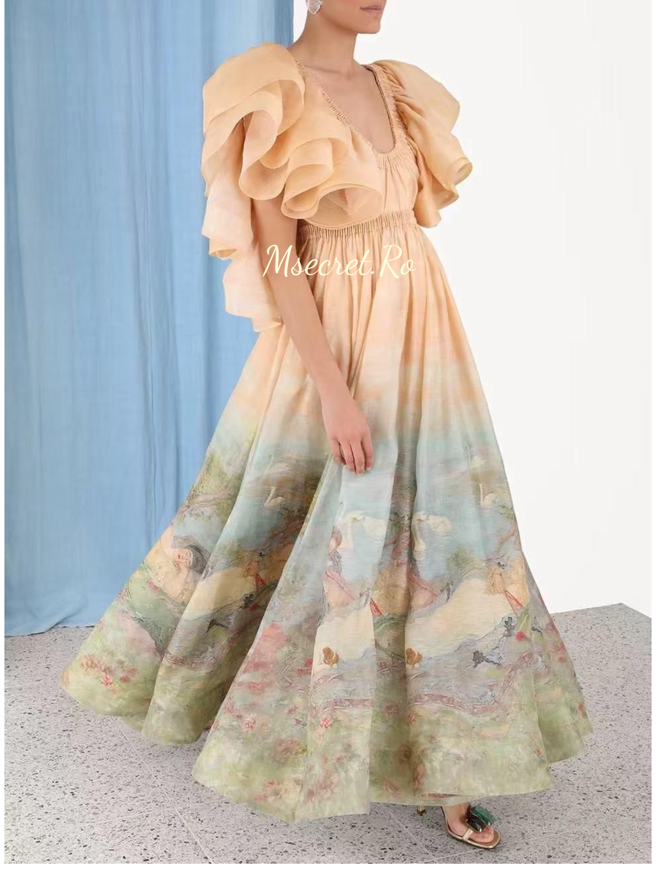 Rochie maxi din in Anemona am