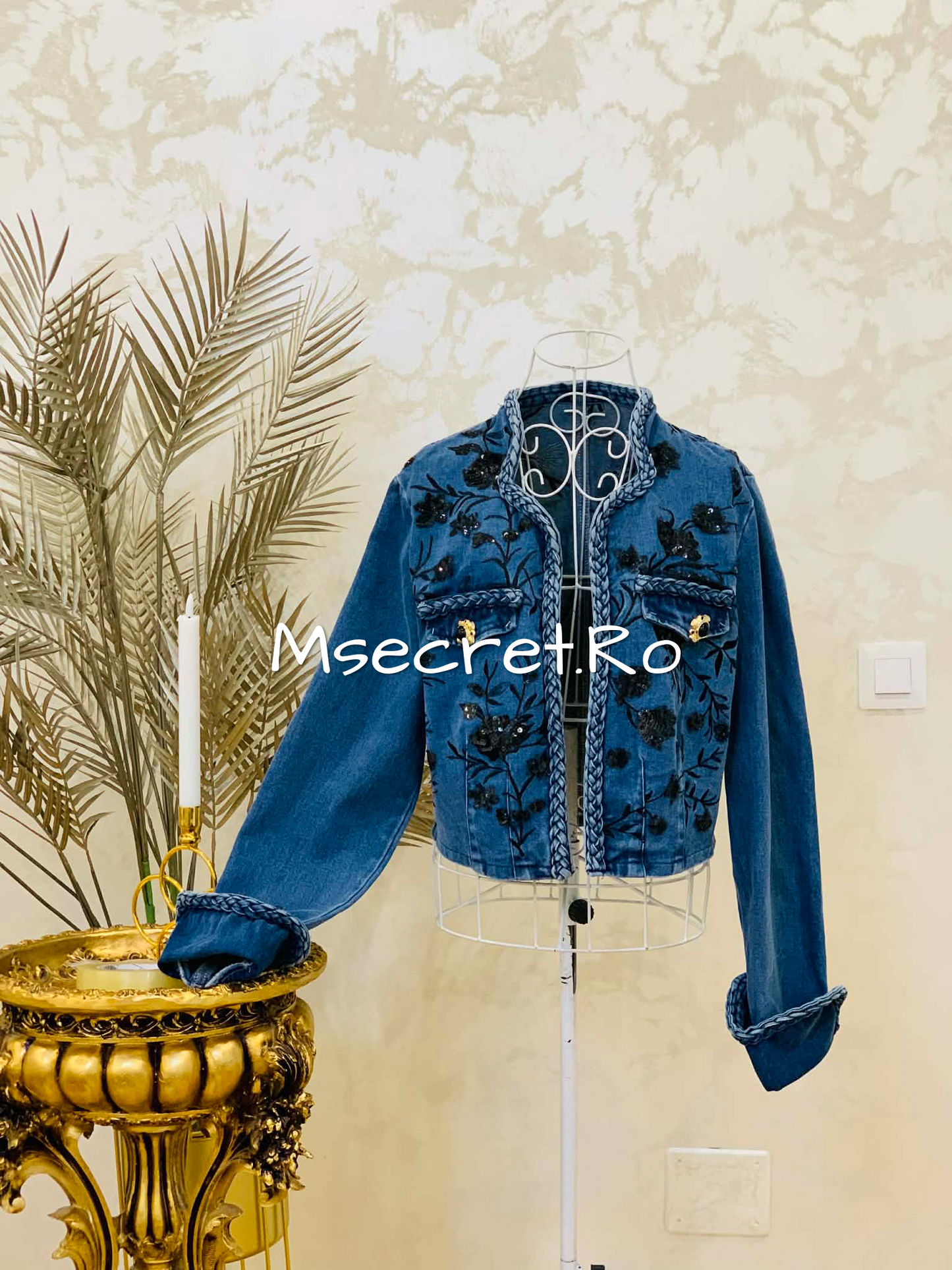 3D Appliqué Denim Jacket