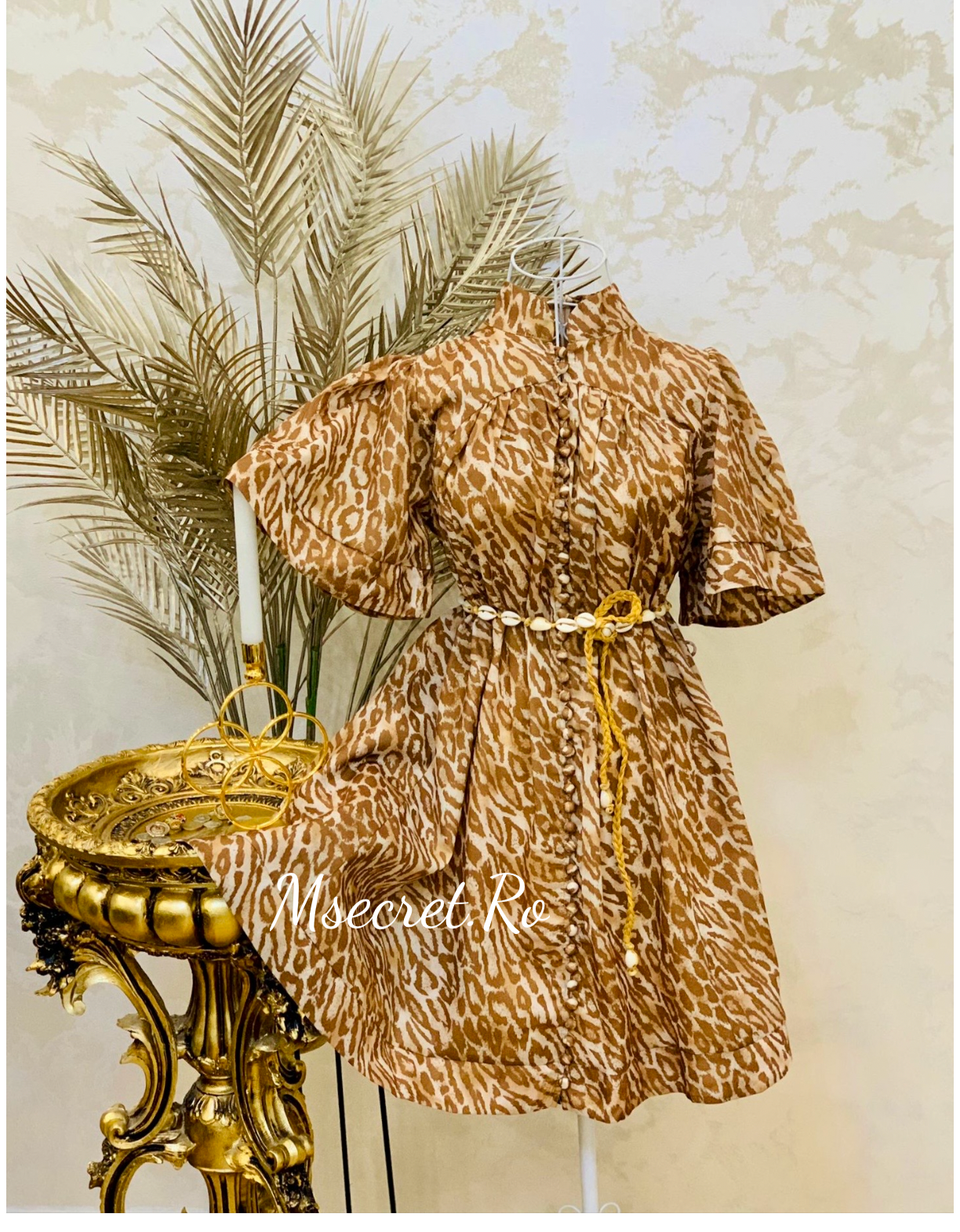 Rochie din bumbac animal print