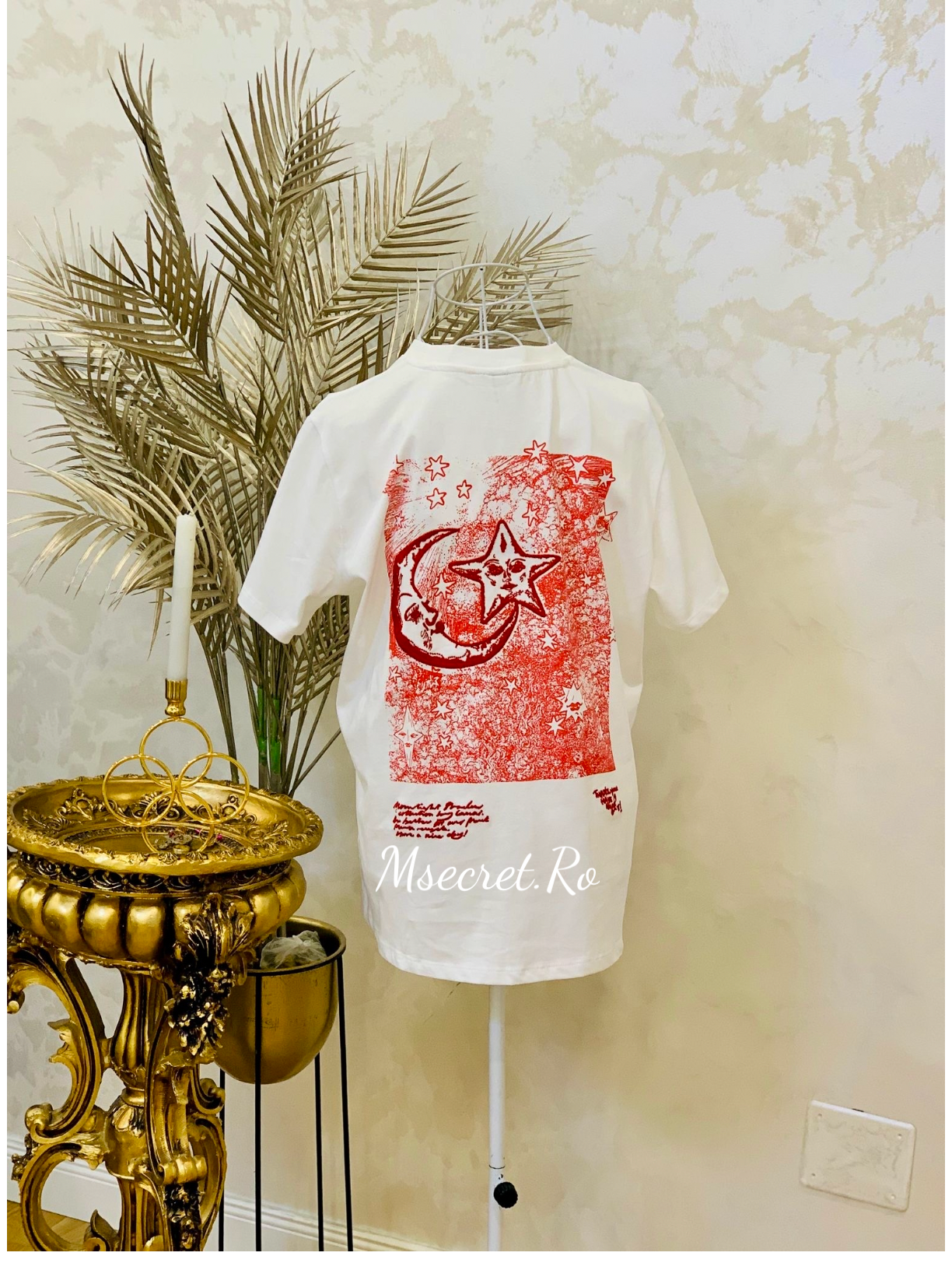 Tricou alb din bumbac