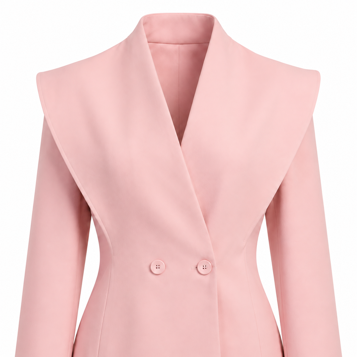 Sacou roz elegant cu umeri structurati