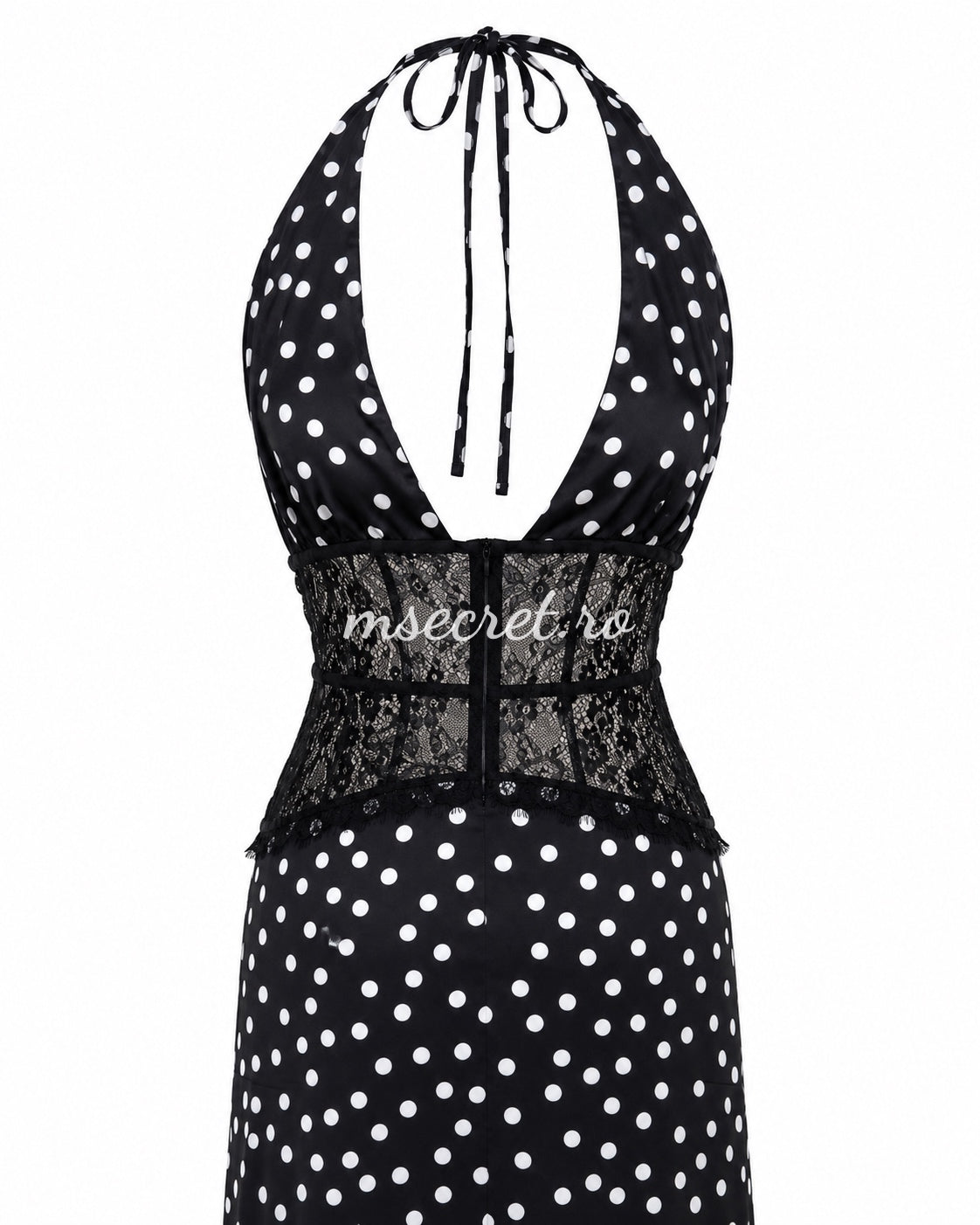 Rochie lunga neagra cu buline