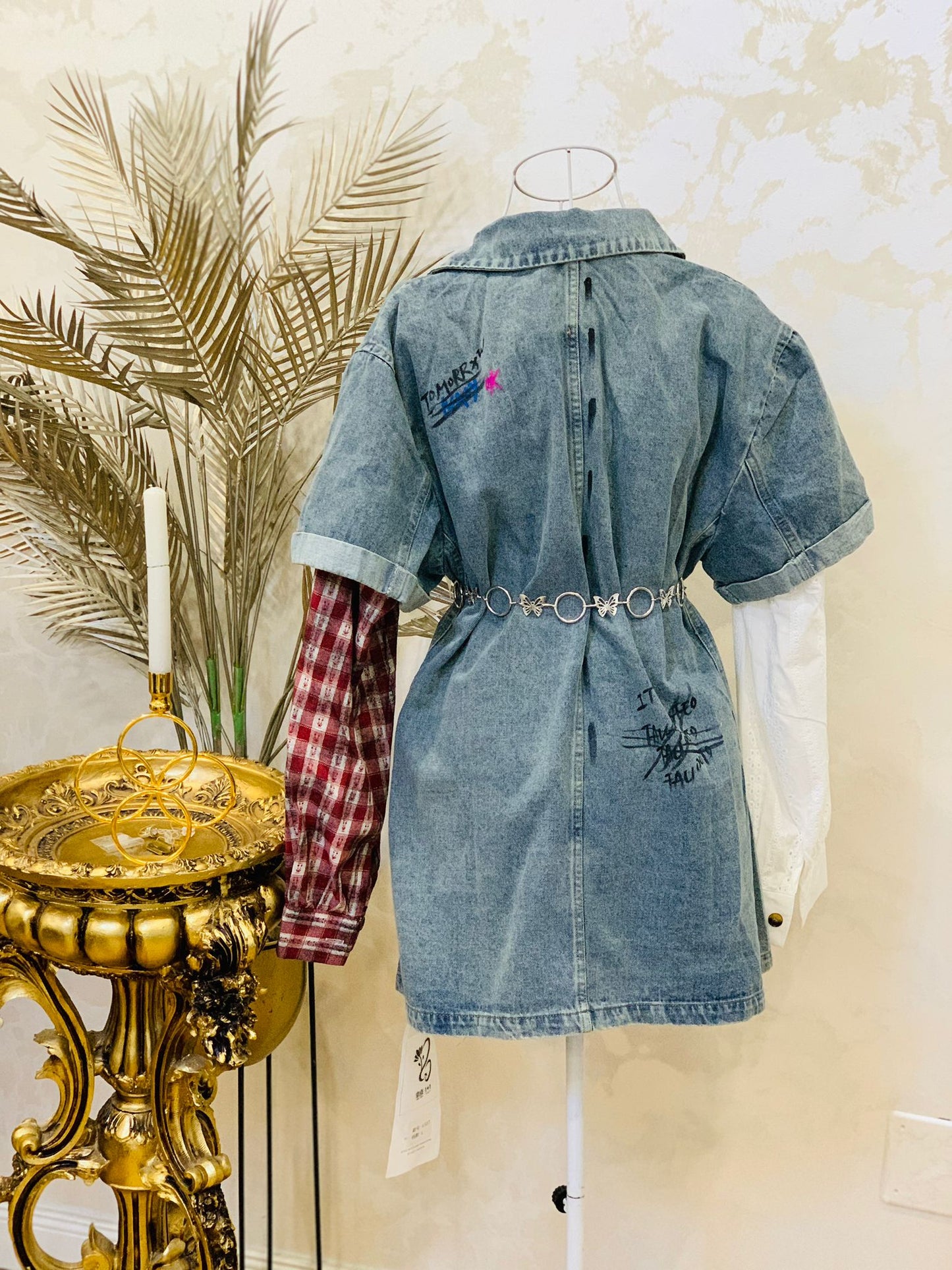 Sacou denim cu mâneci tip camasa