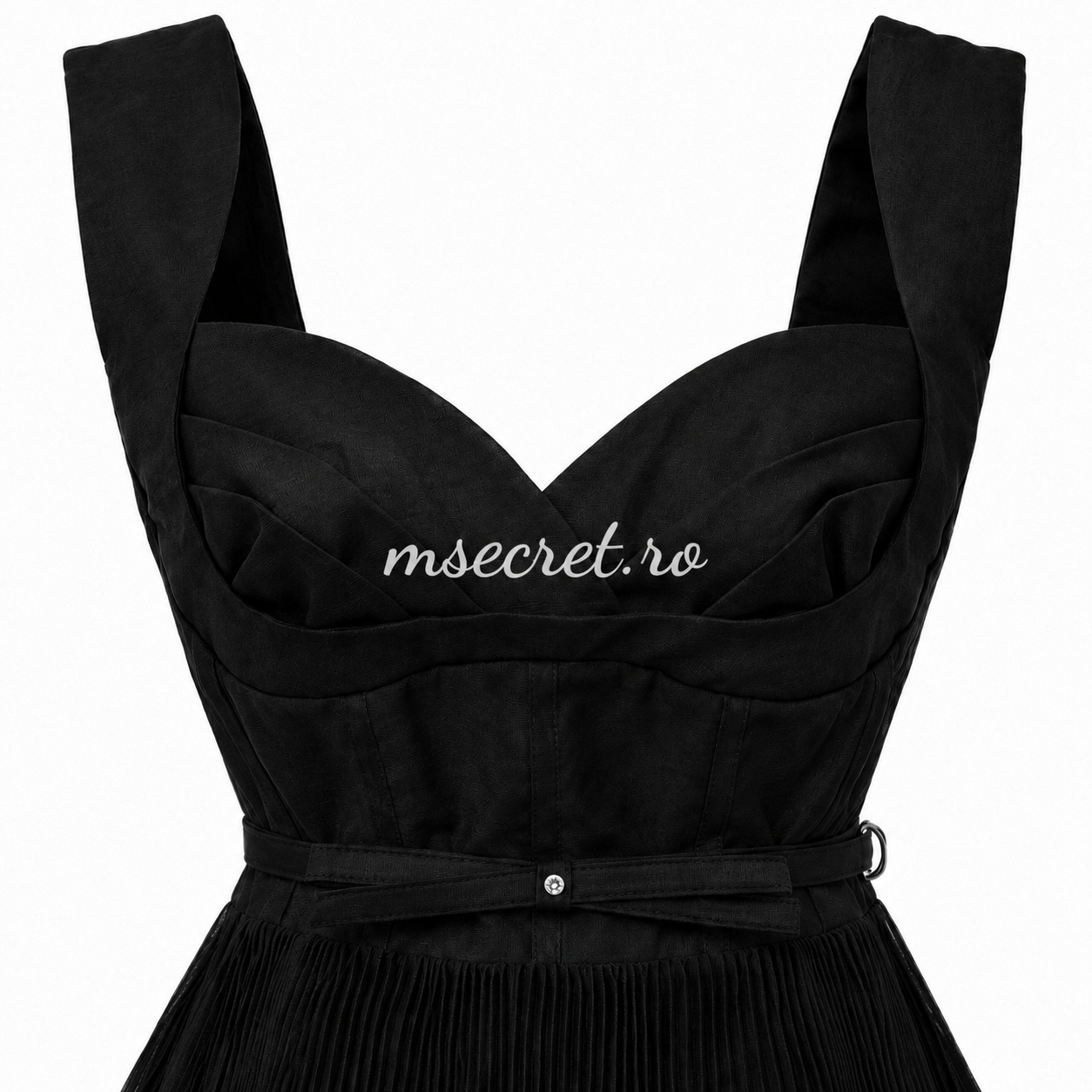 Rochie midi din in neagra