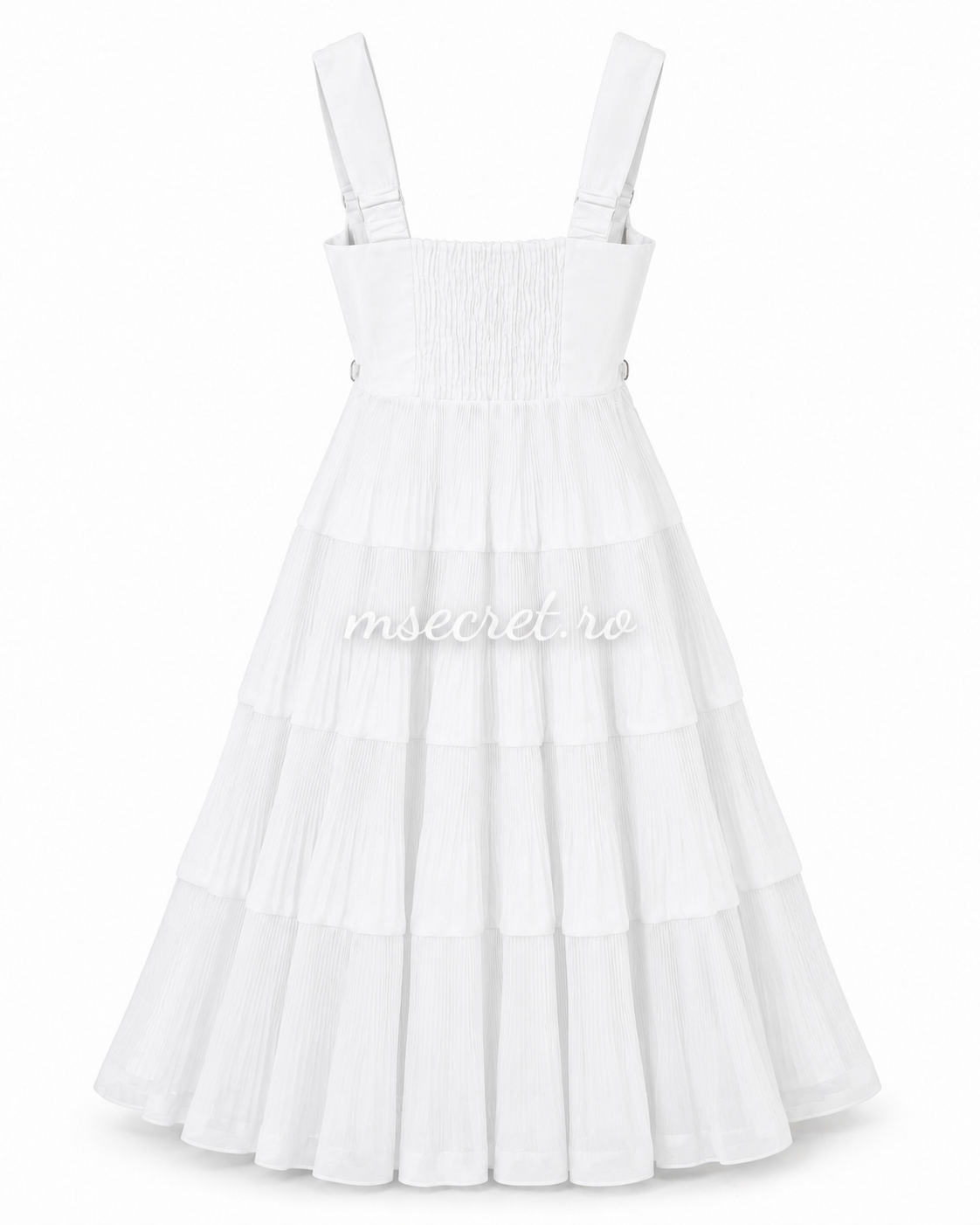 Rochie midi din in alba