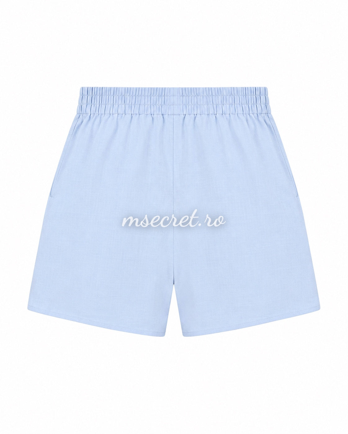 Compleu bleu cu camasa si pantaloni scurti, detalii aurii