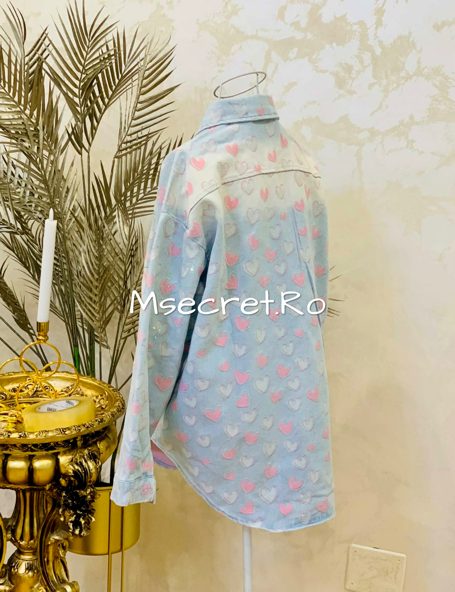 Jacheta denim cu pietricele