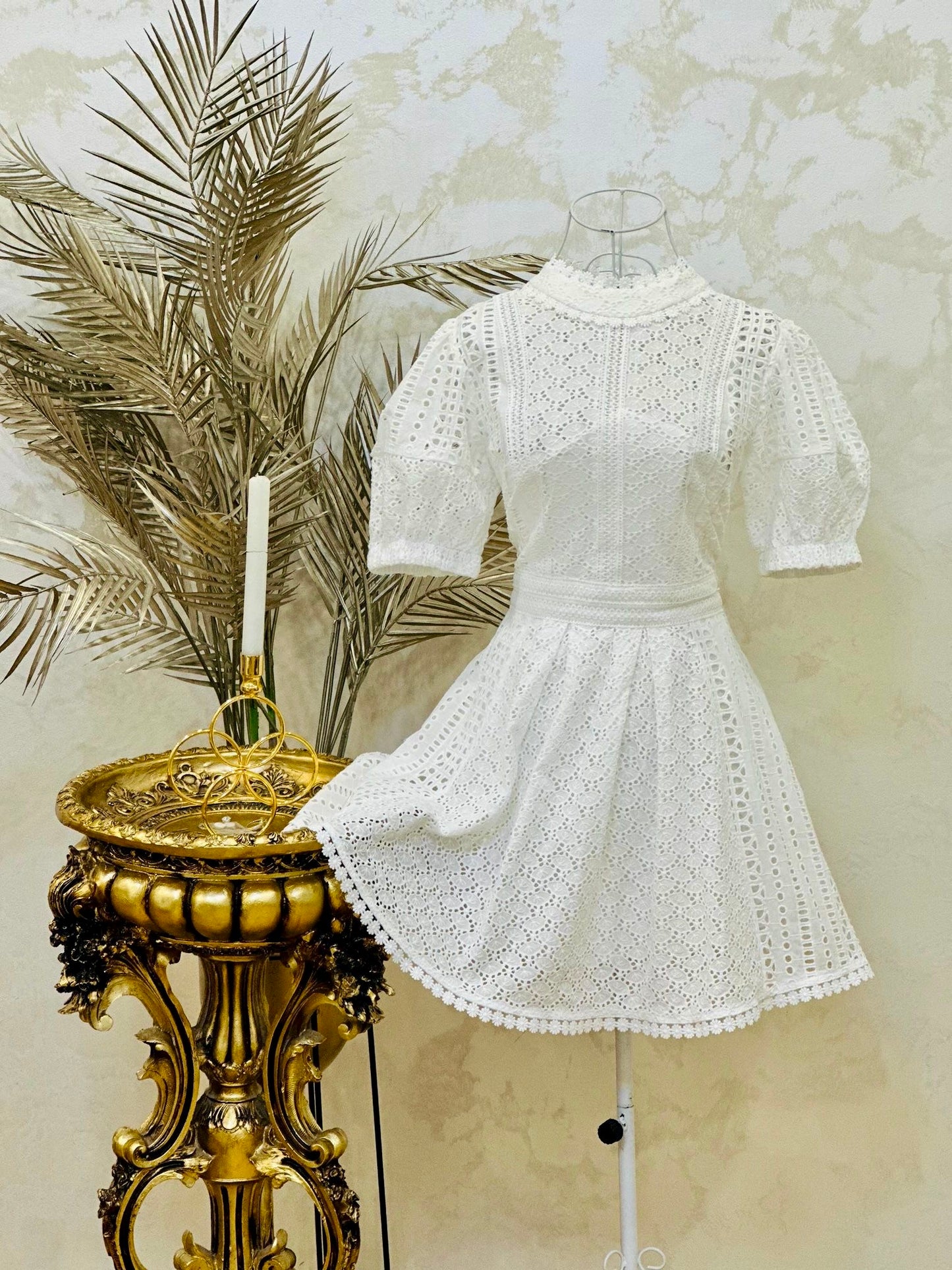 Rochie alba din bumbac