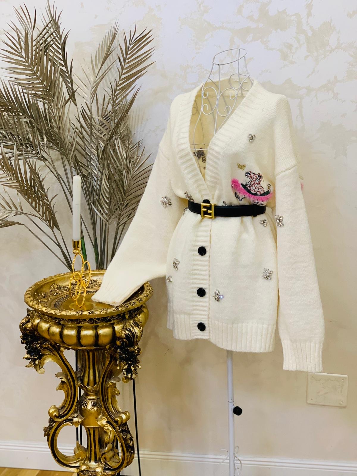 Cardigan din lana cu pietre