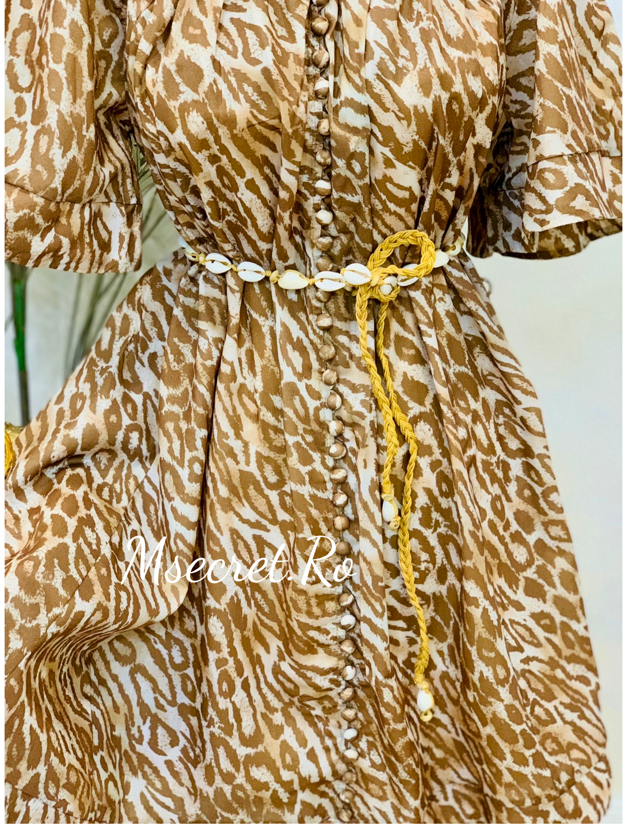 Rochie din bumbac animal print