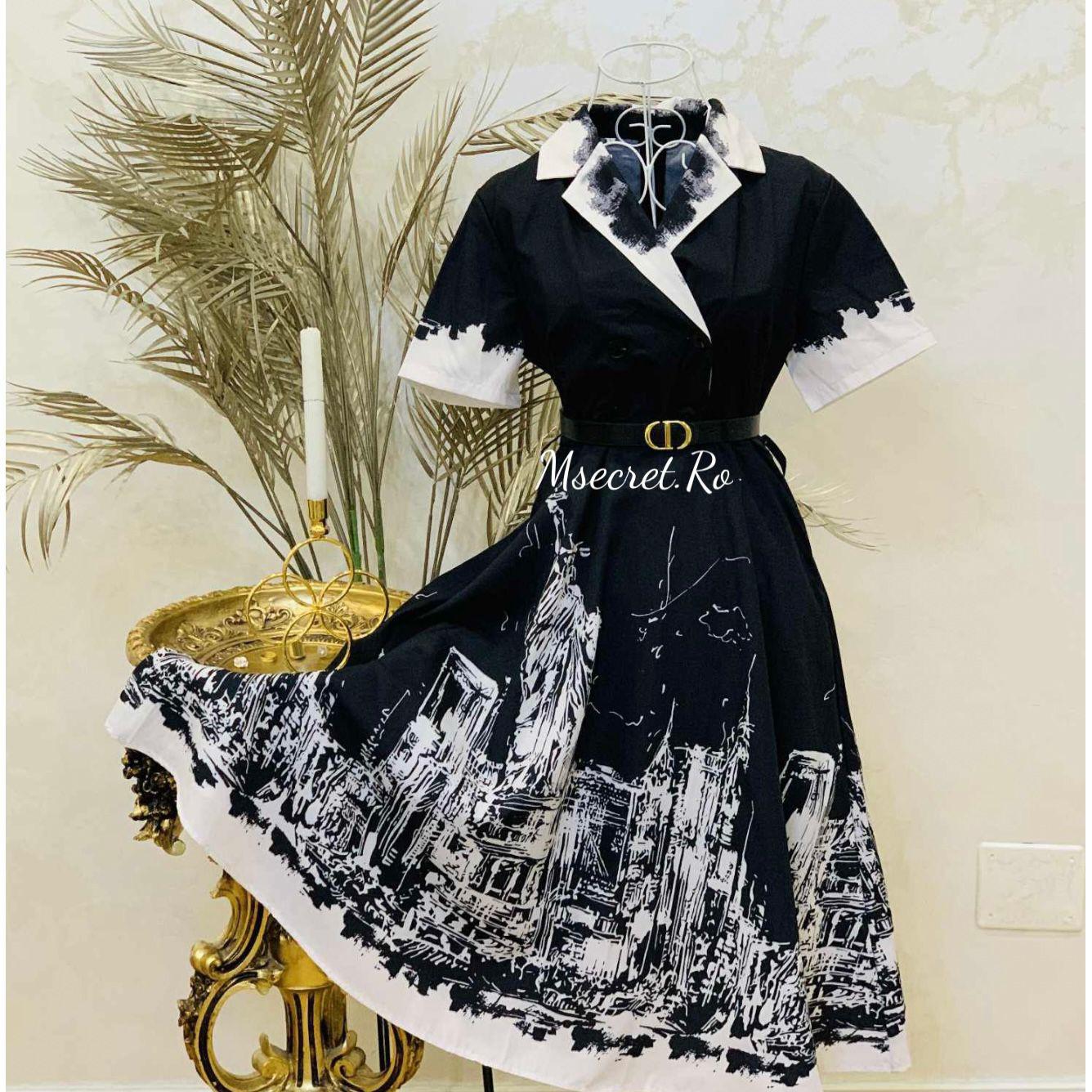 Rochie tip camasa cu maneca scurta