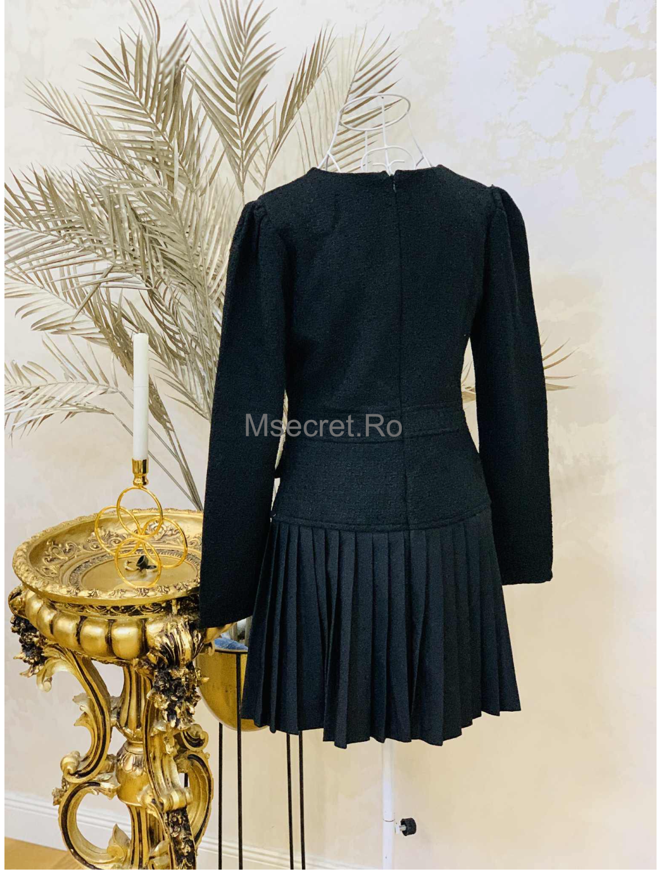 Rochie neagra din tweed