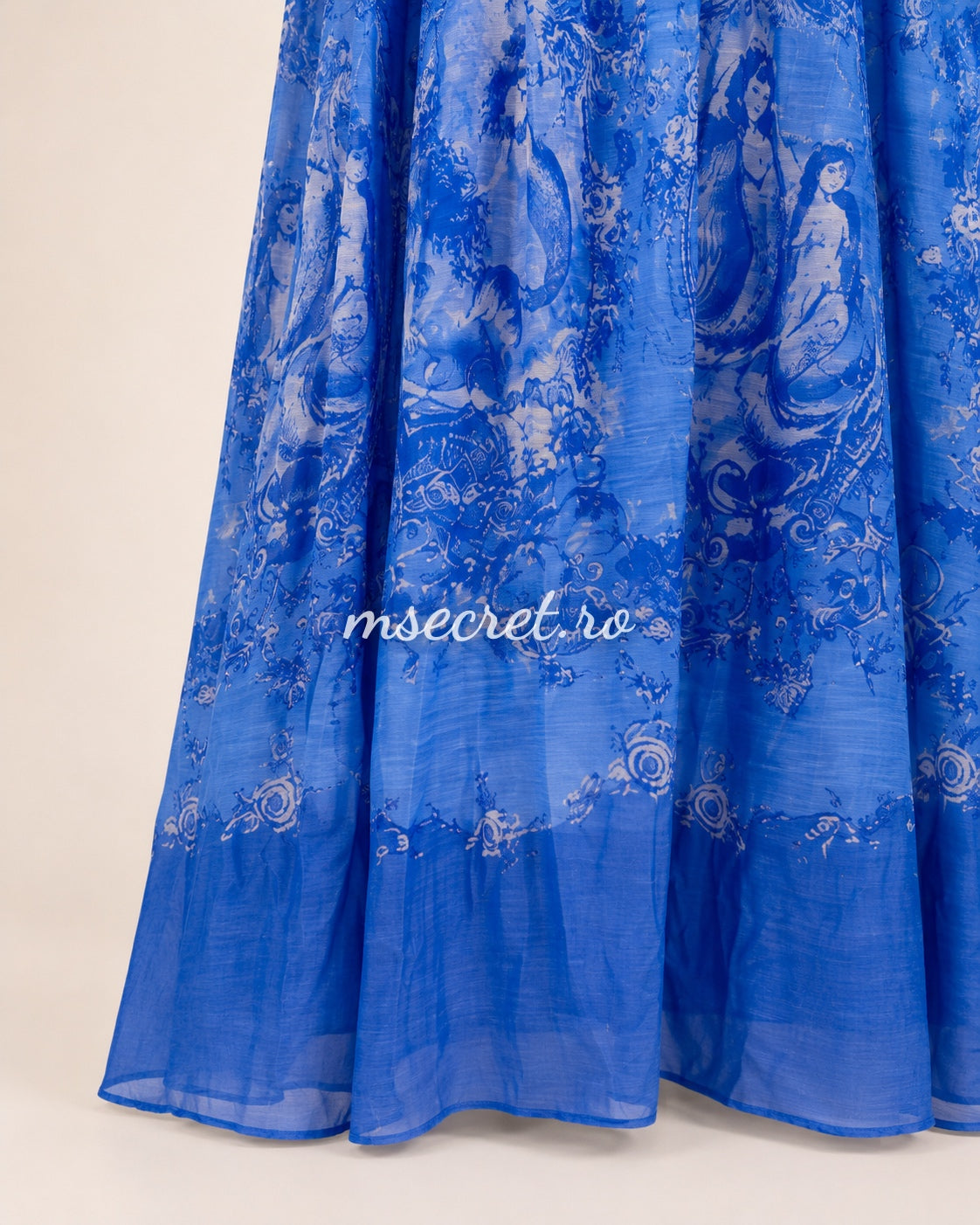 Blue long linen dress with corset and adjustable straps