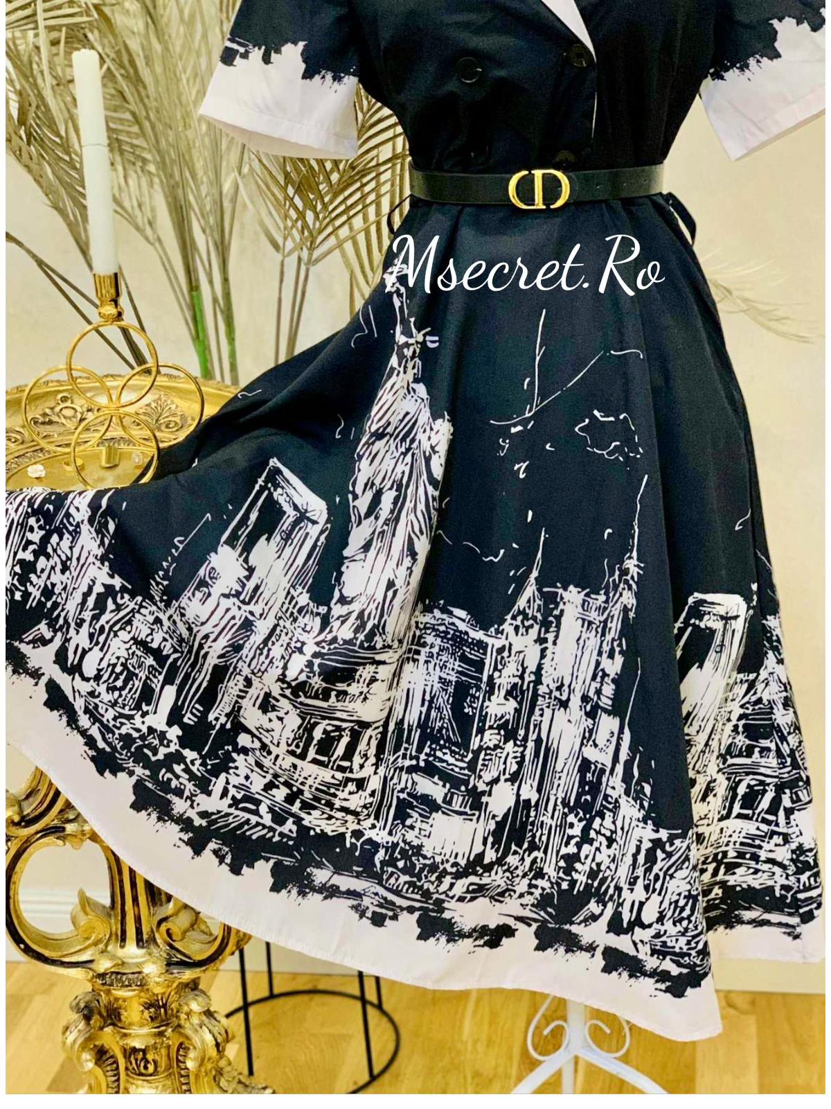 Rochie tip camasa cu maneca scurta
