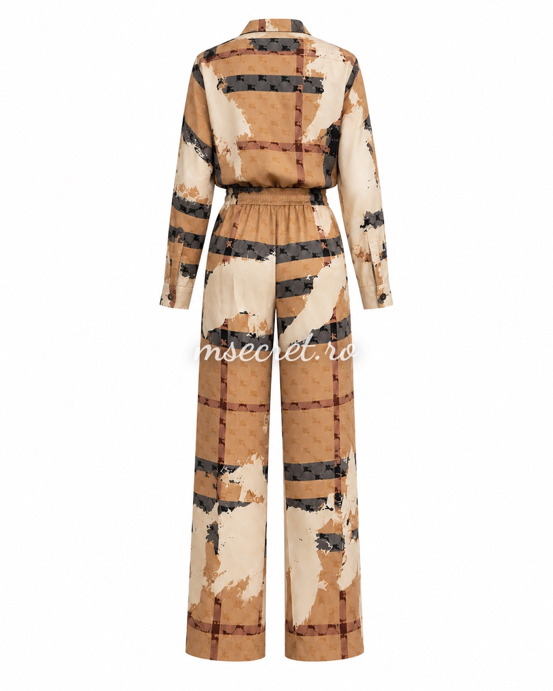 Elegant print co-ord set with wide-leg trousers