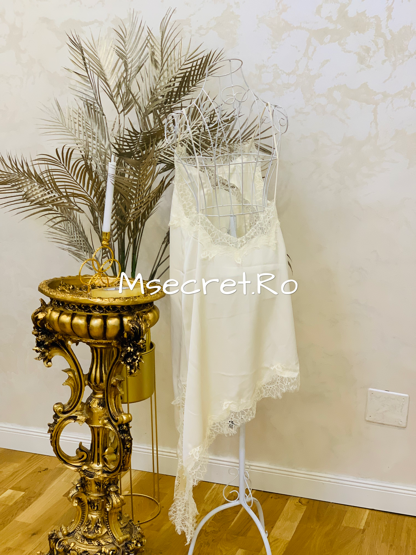 White midi dress with lace
