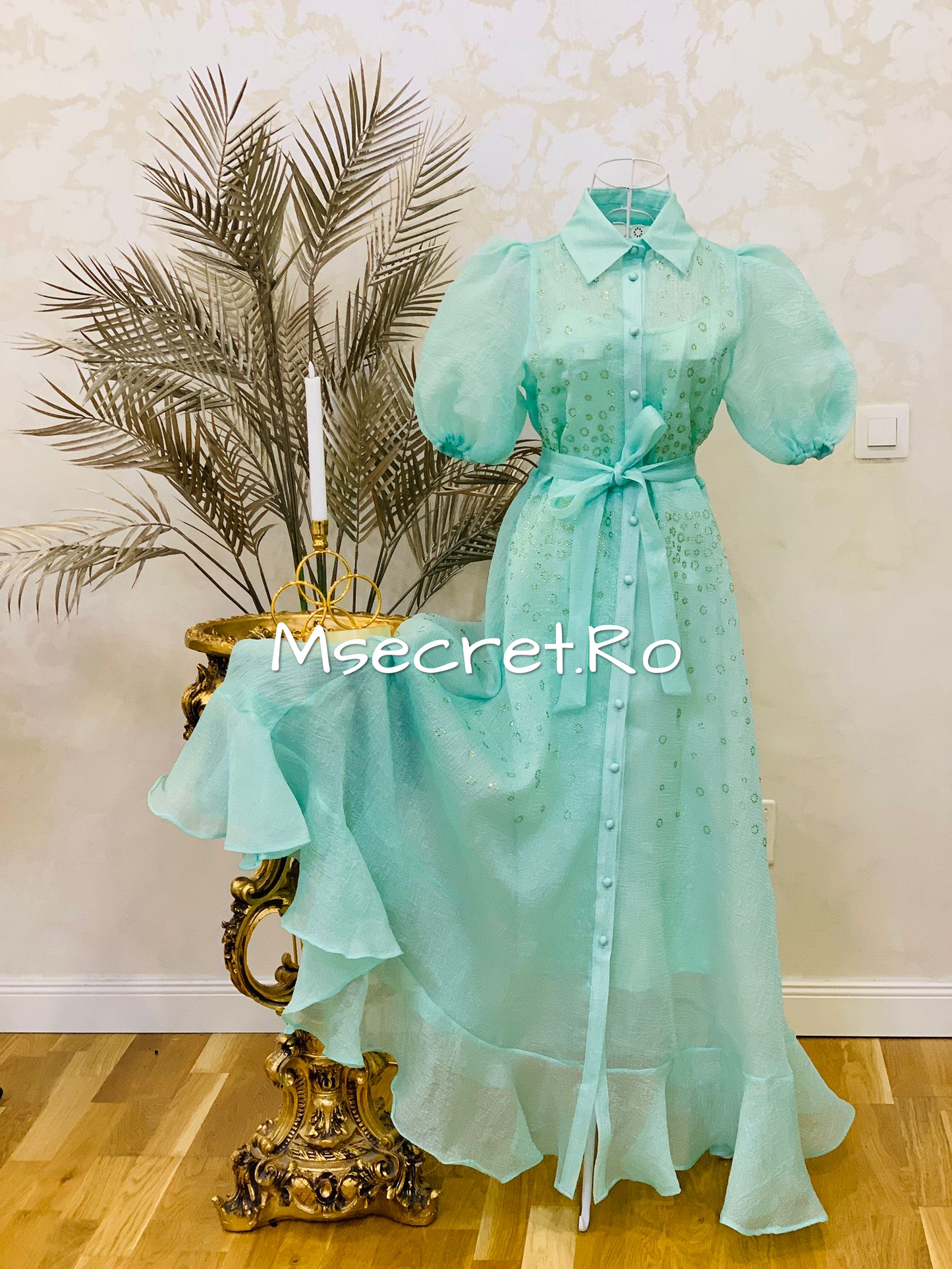 Rochie lunga eleganta turcoaz