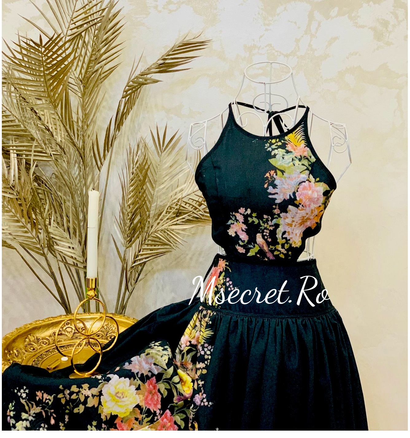 Rochie lunga cu model floral