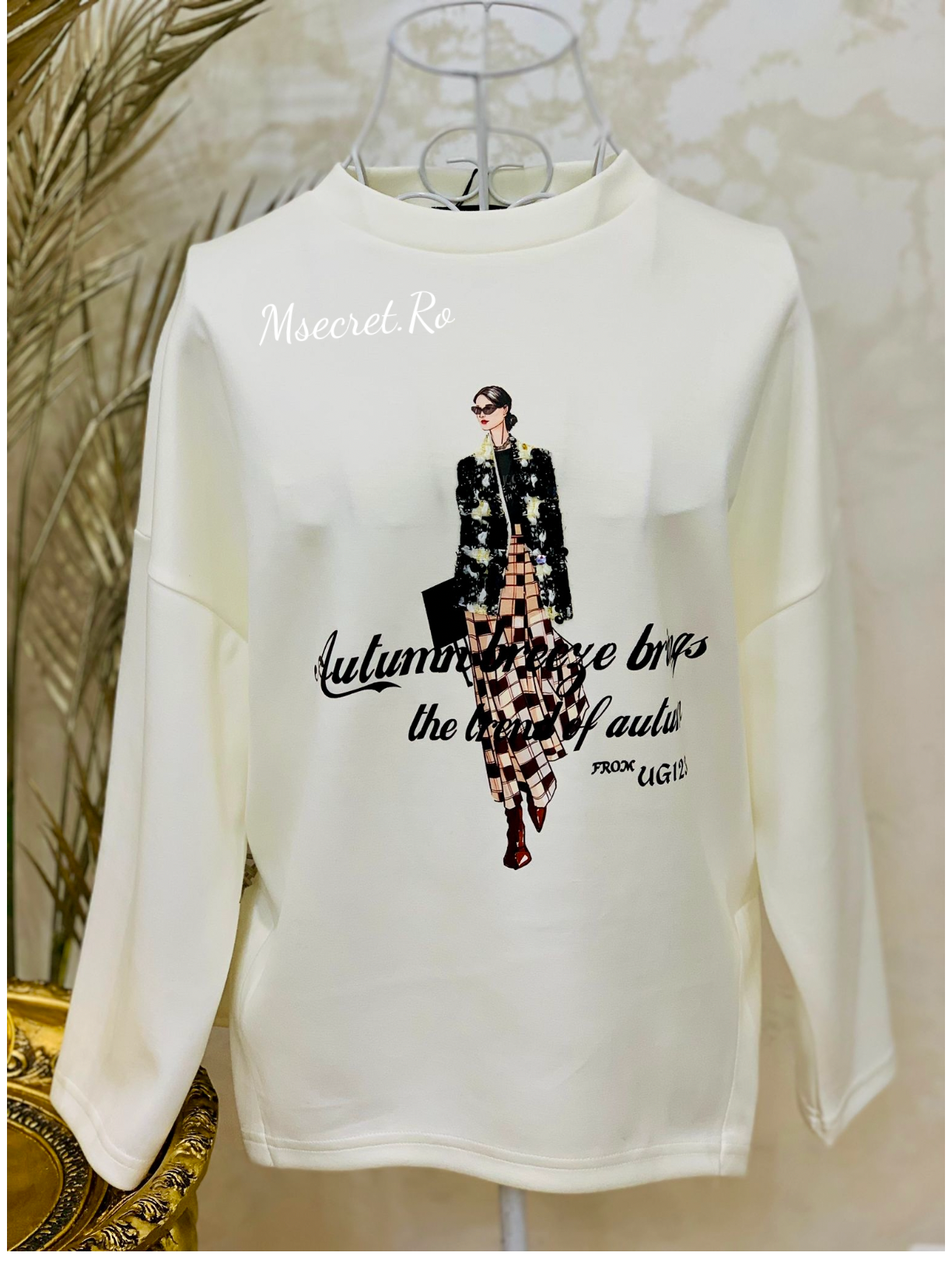 Bluză casual cu imprimeu modern