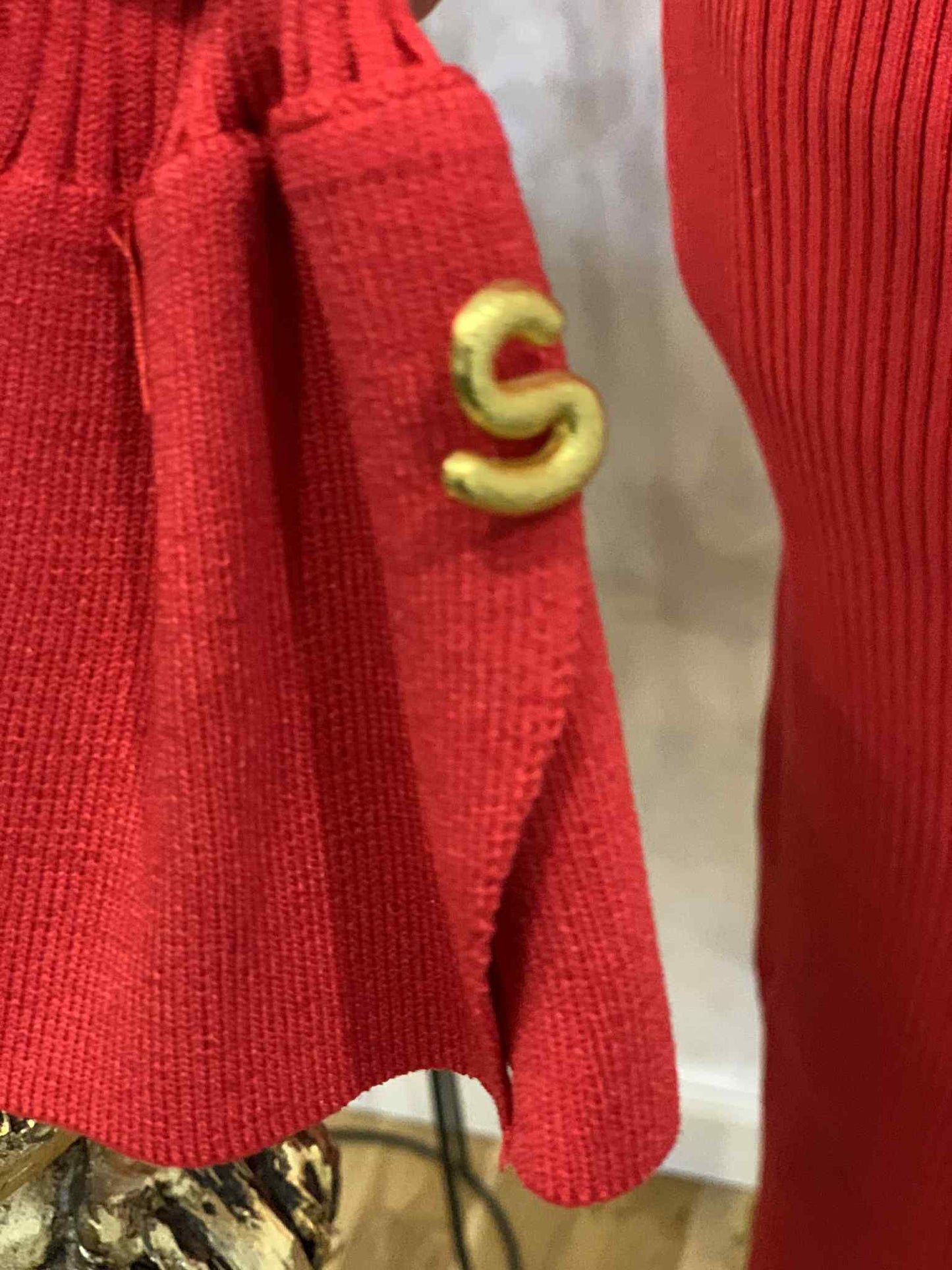 Rochie rosie din tricot