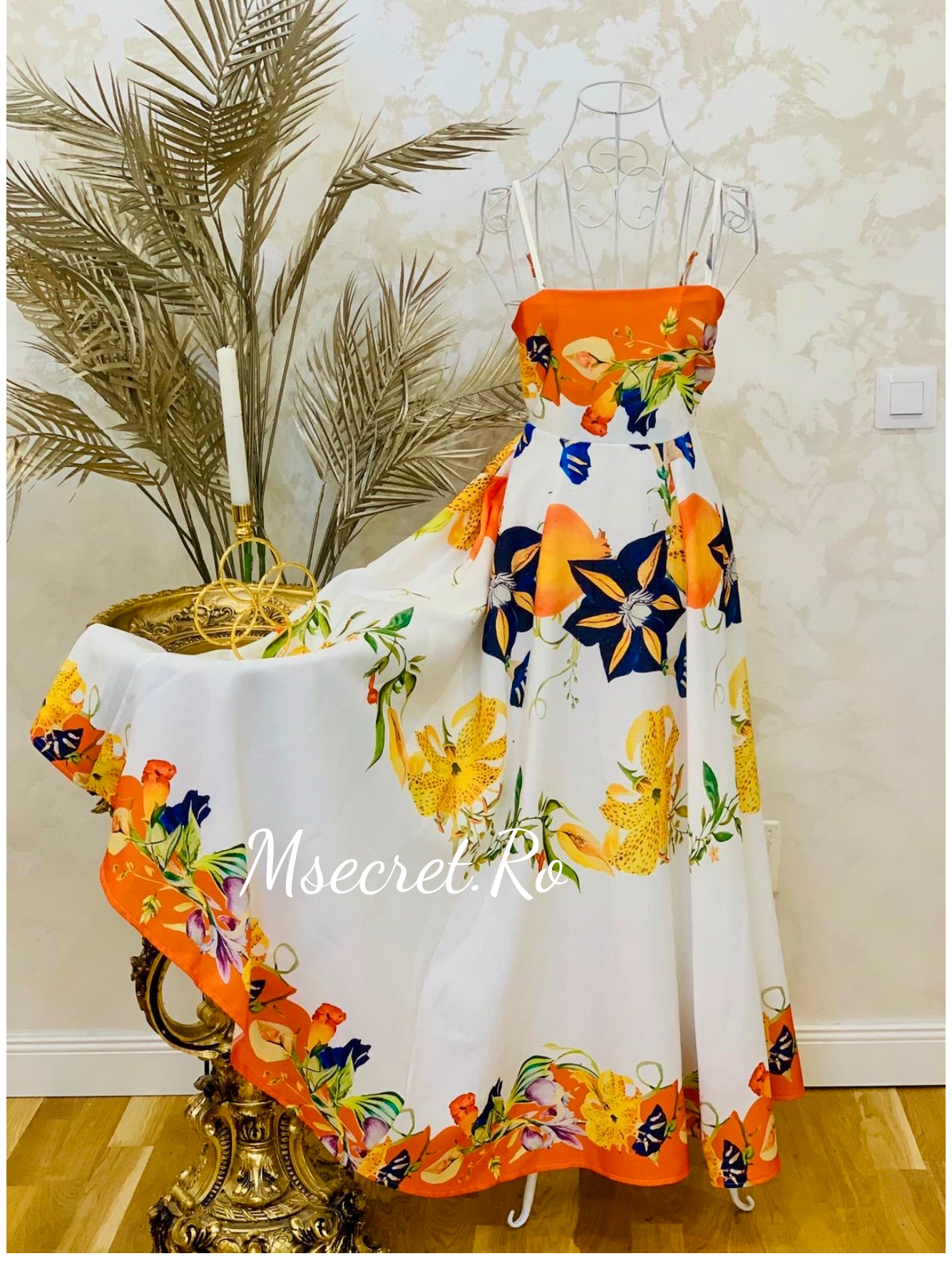 Rochie tropicala cu bretele