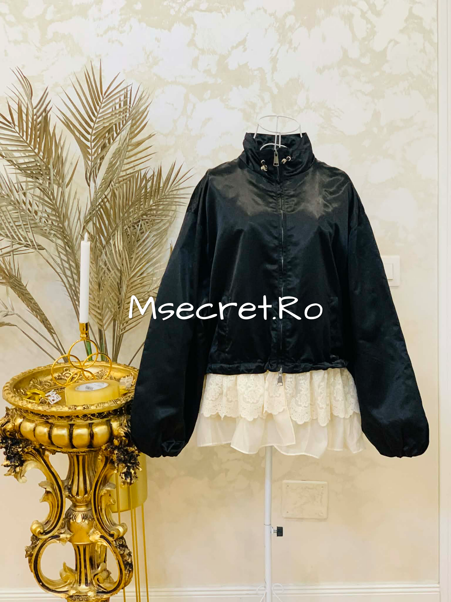 Black jacket with ruffles