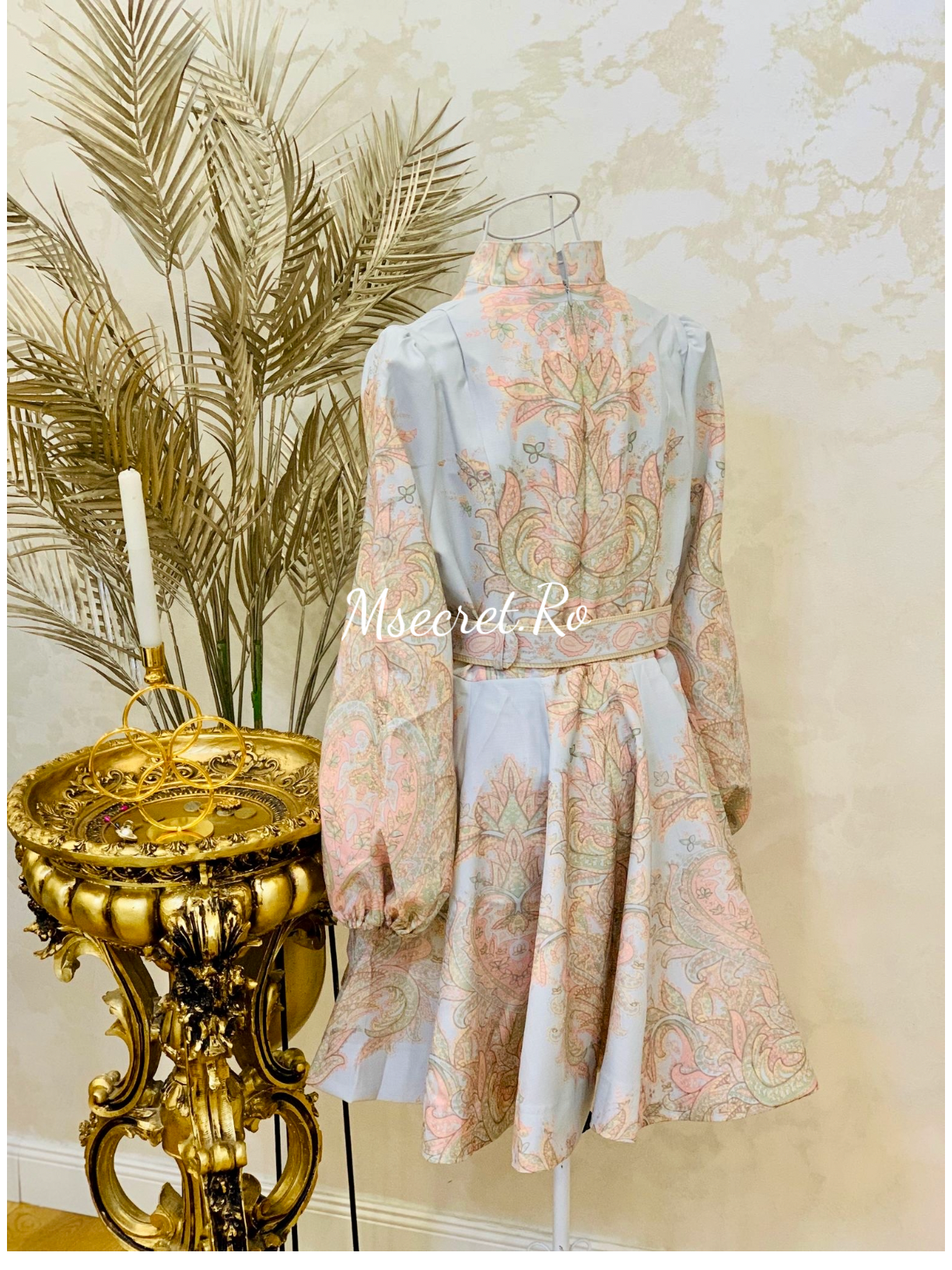 Rochie din in cu maneca lunga Inna