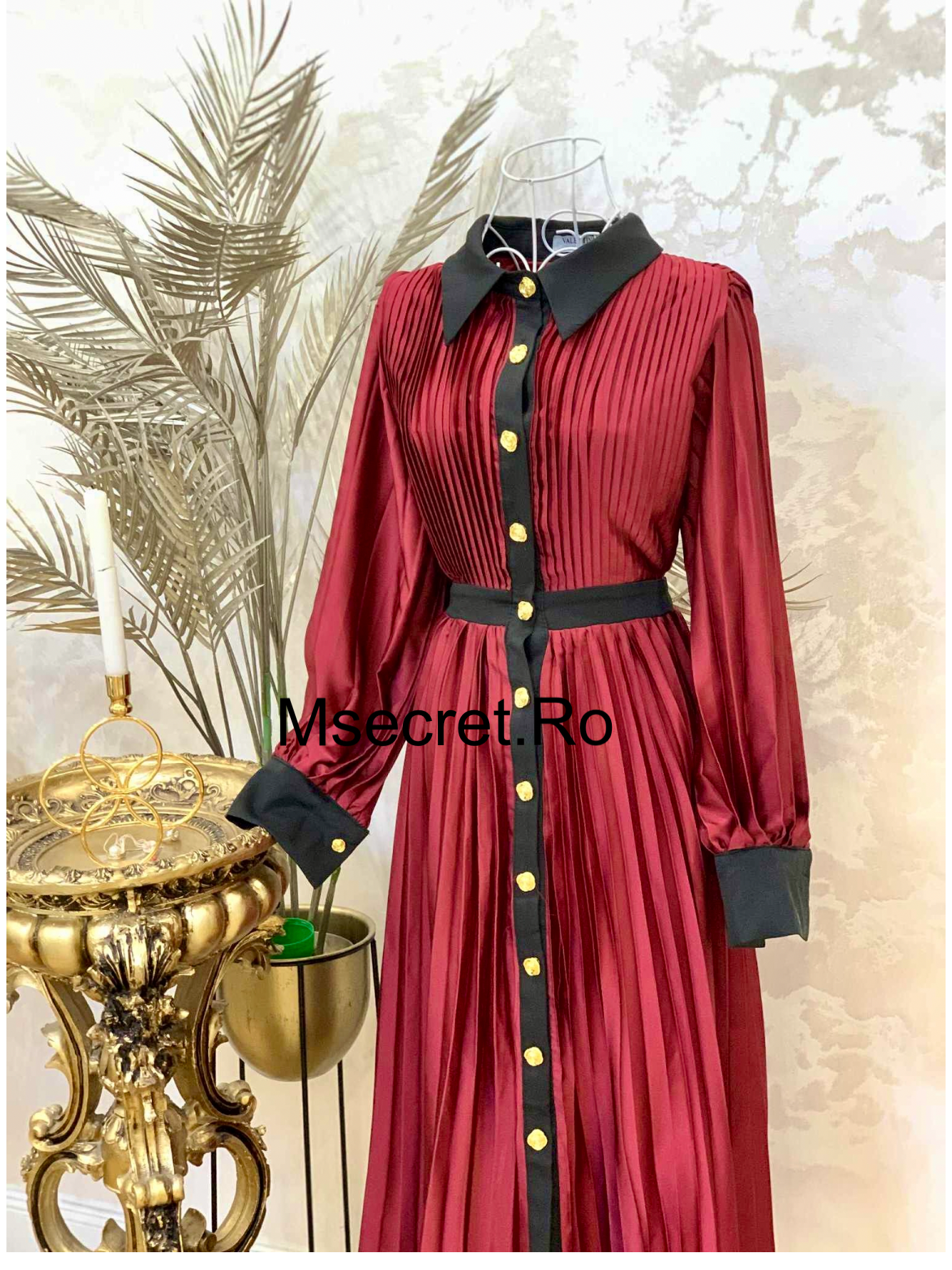 Rochie visinie midi din material satinat premium