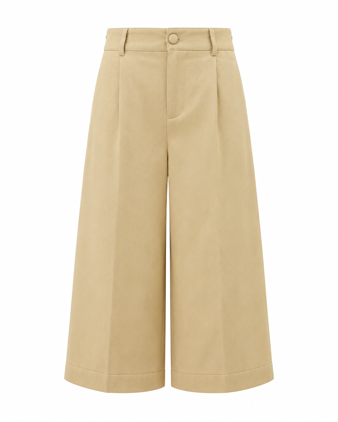 Compleu din in bej cu pantalon culotte si camasa