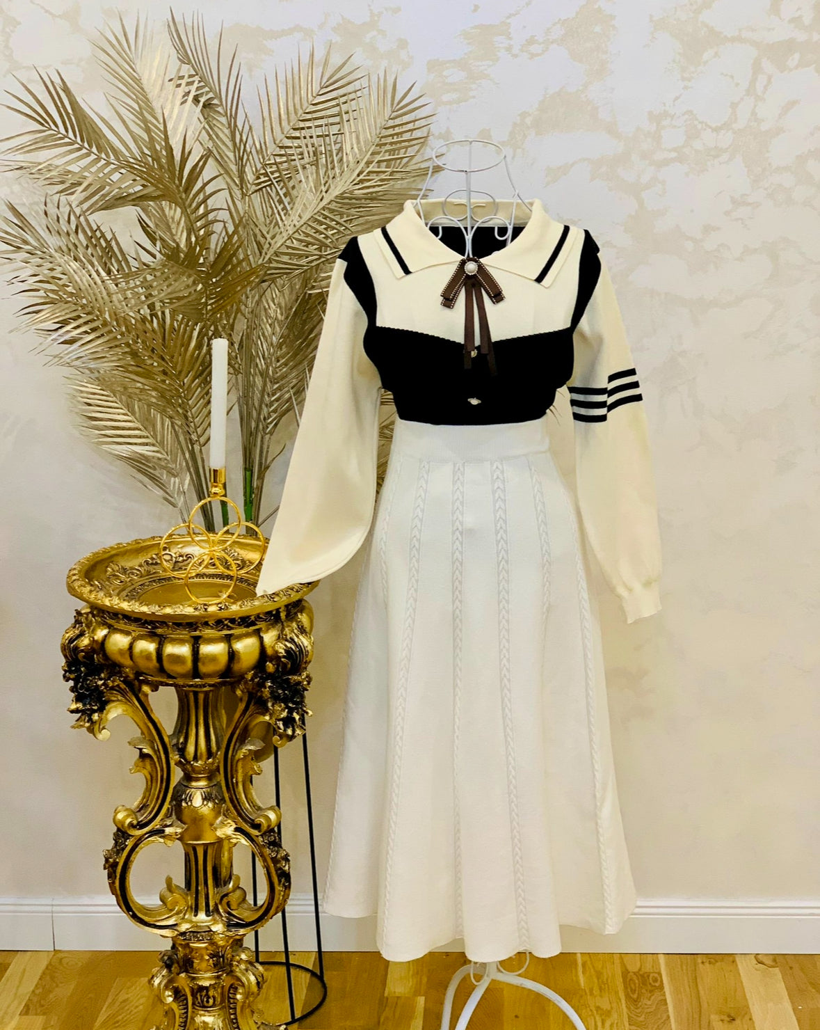 Compleu din Tricot și Bumbac cu Design Elegant