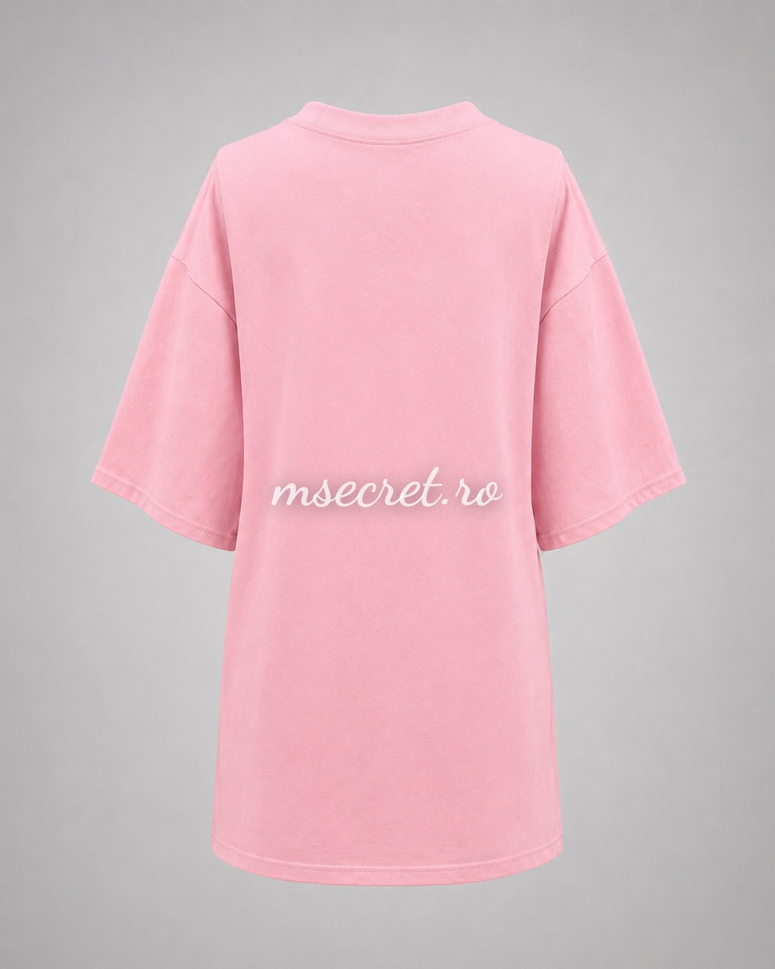 Tricou roz din bumbac cu detalii aurii