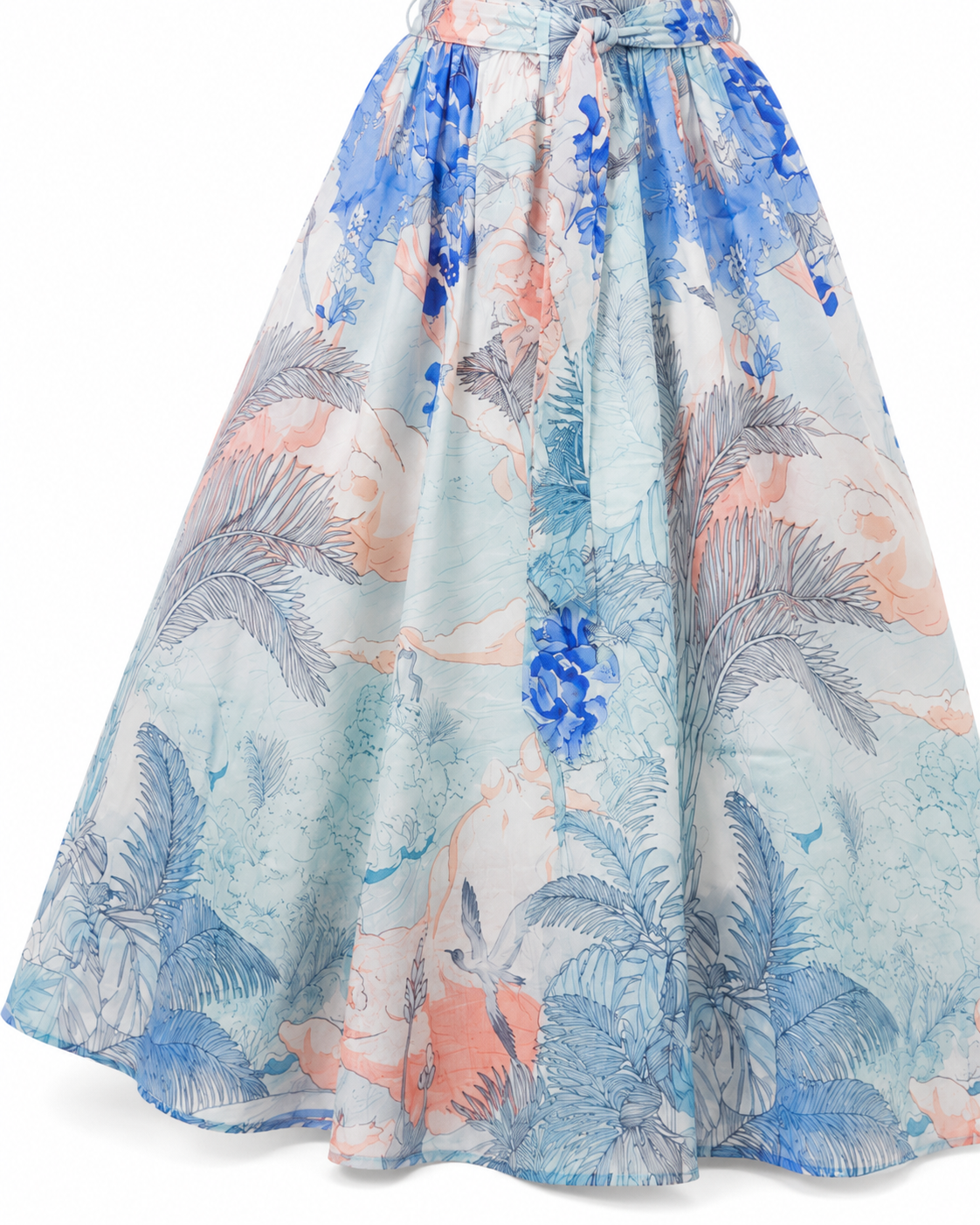 Rochie midi din in cu imprime