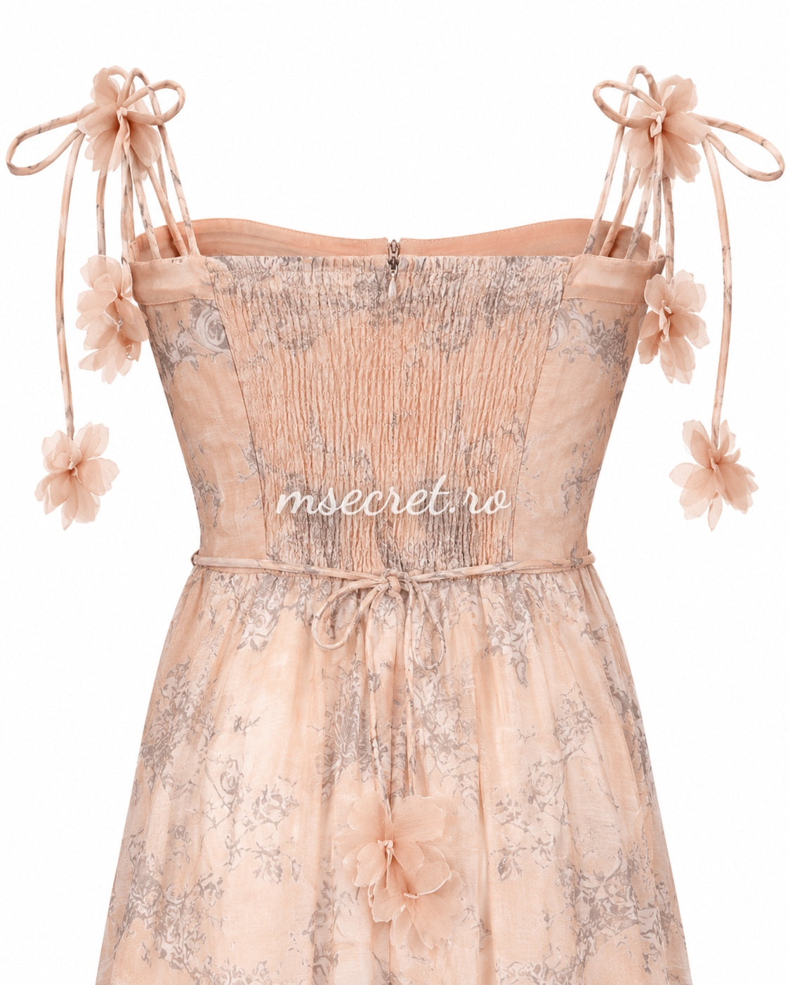 Long beige linen dress with corset and adjustable straps