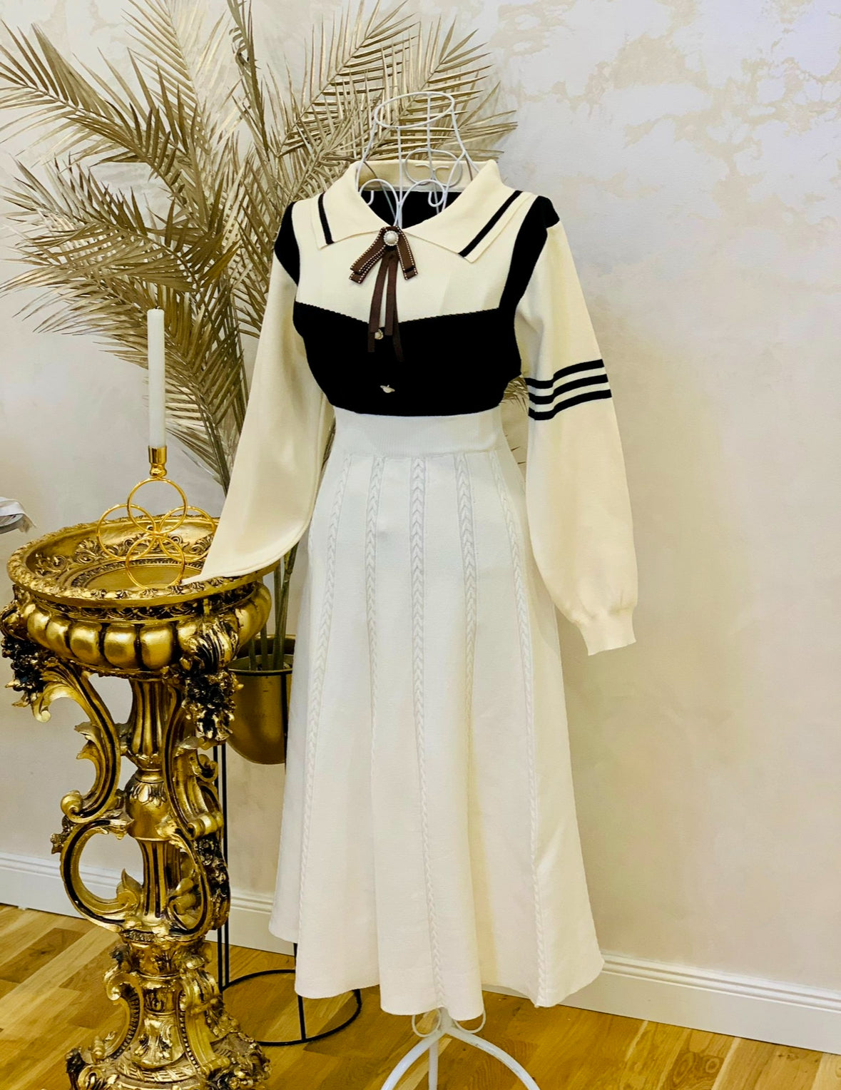 Compleu din Tricot și Bumbac cu Design Elegant