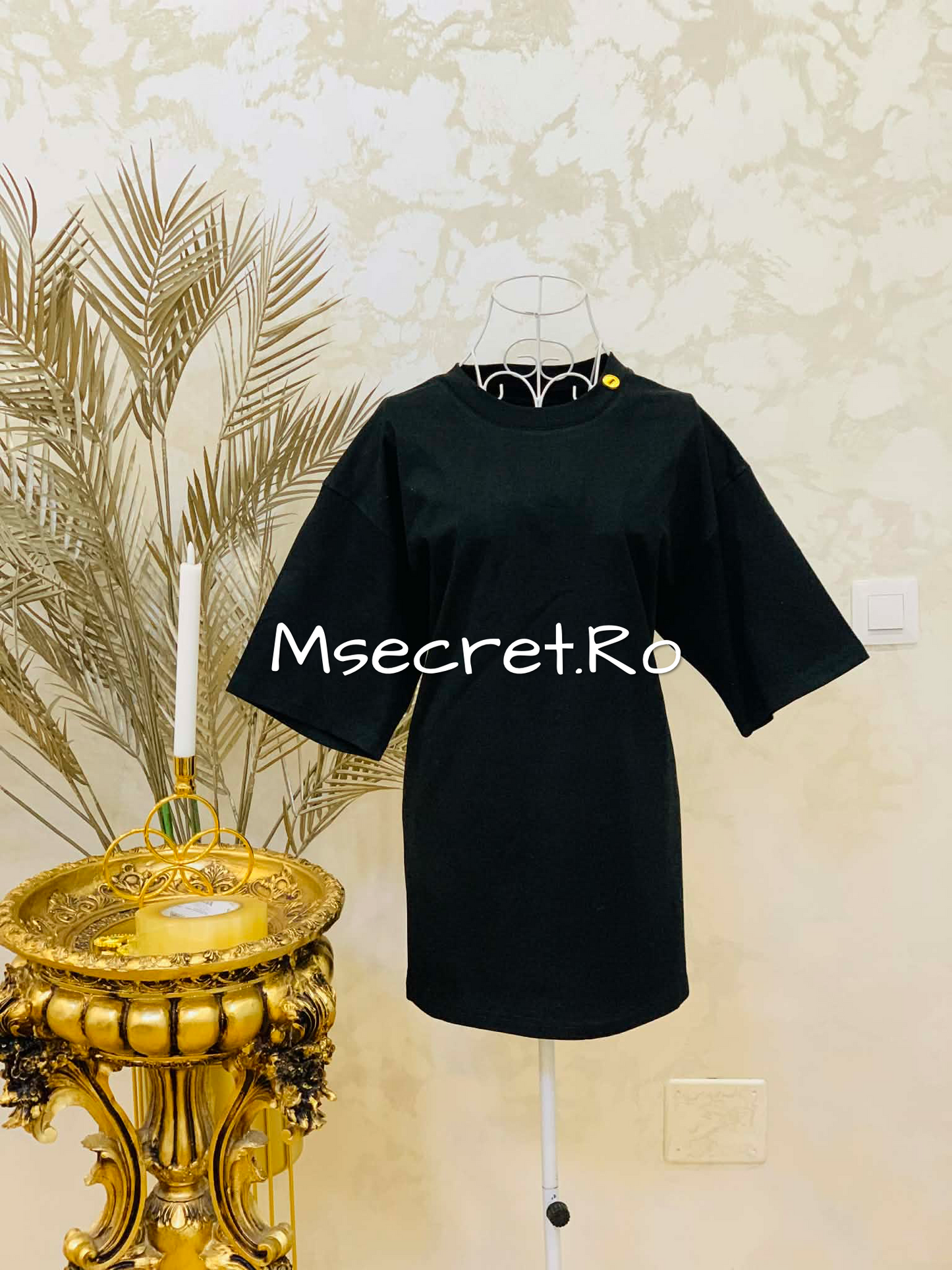 Tricou negru din bumbac