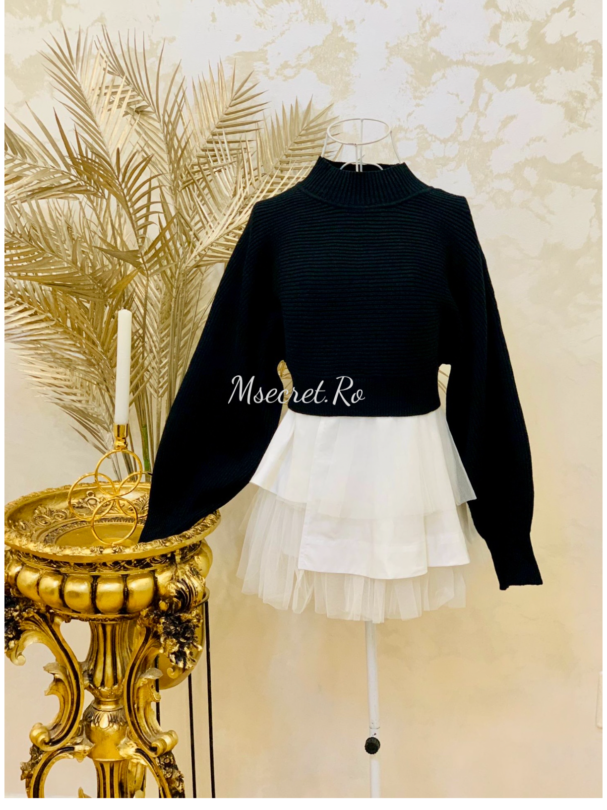 Rochie din lana cu tulle