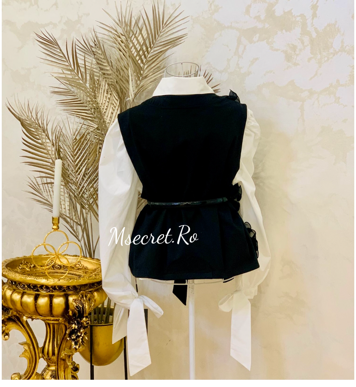 Vesta neagra cu drot lateral