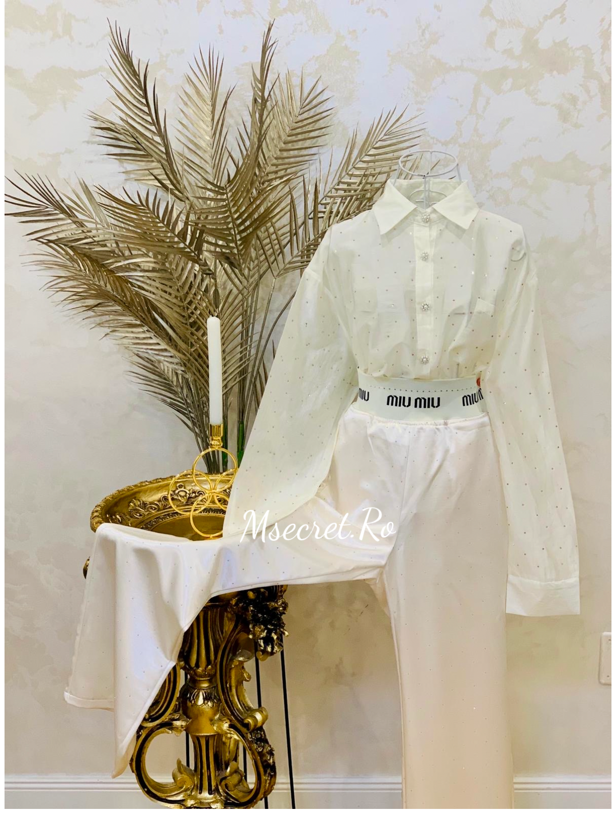 Pantaloni lungi cu talie elastica