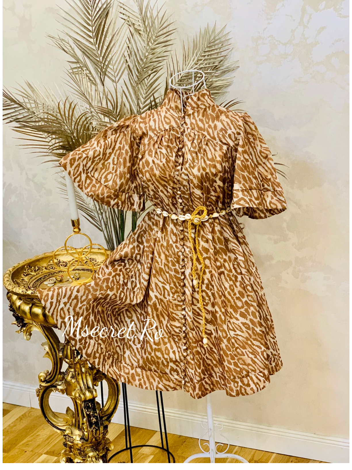 Rochie din bumbac animal print