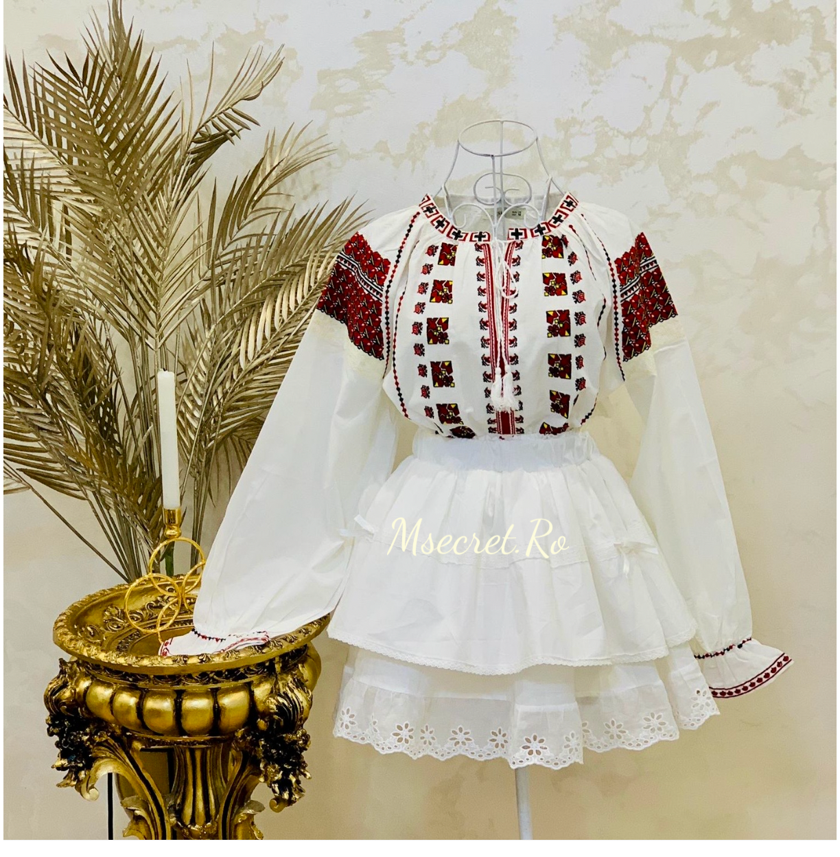 Ie traditionala din in si bumbac cu maneca lunga