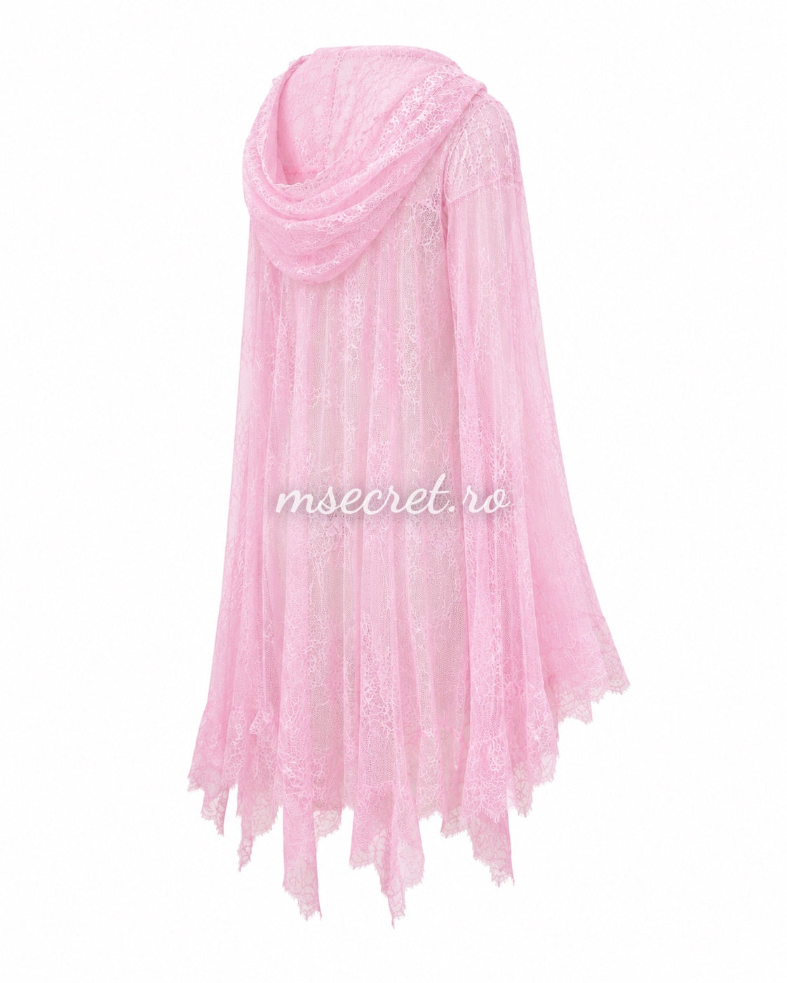 Pink lace shirt with hood