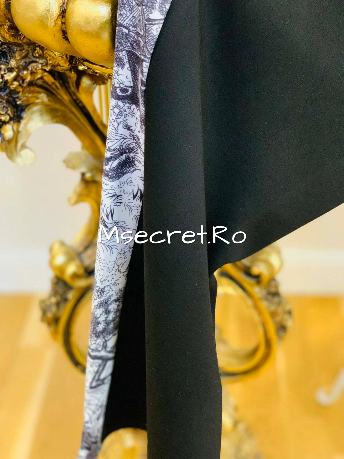 Black printed co-ord