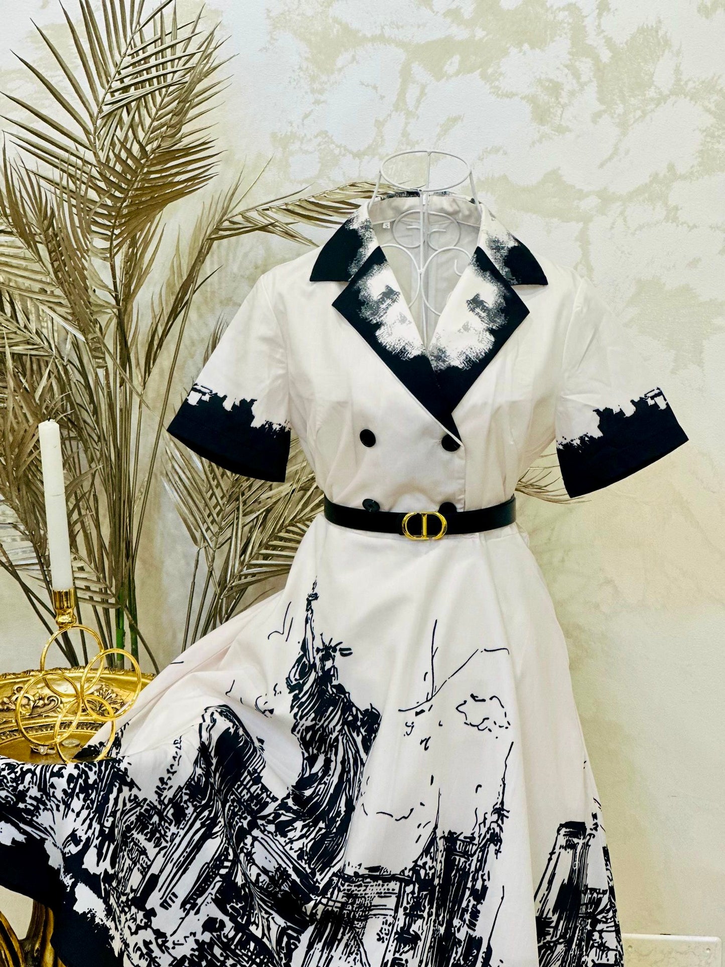 Rochie tip camasa cu maneca scurta