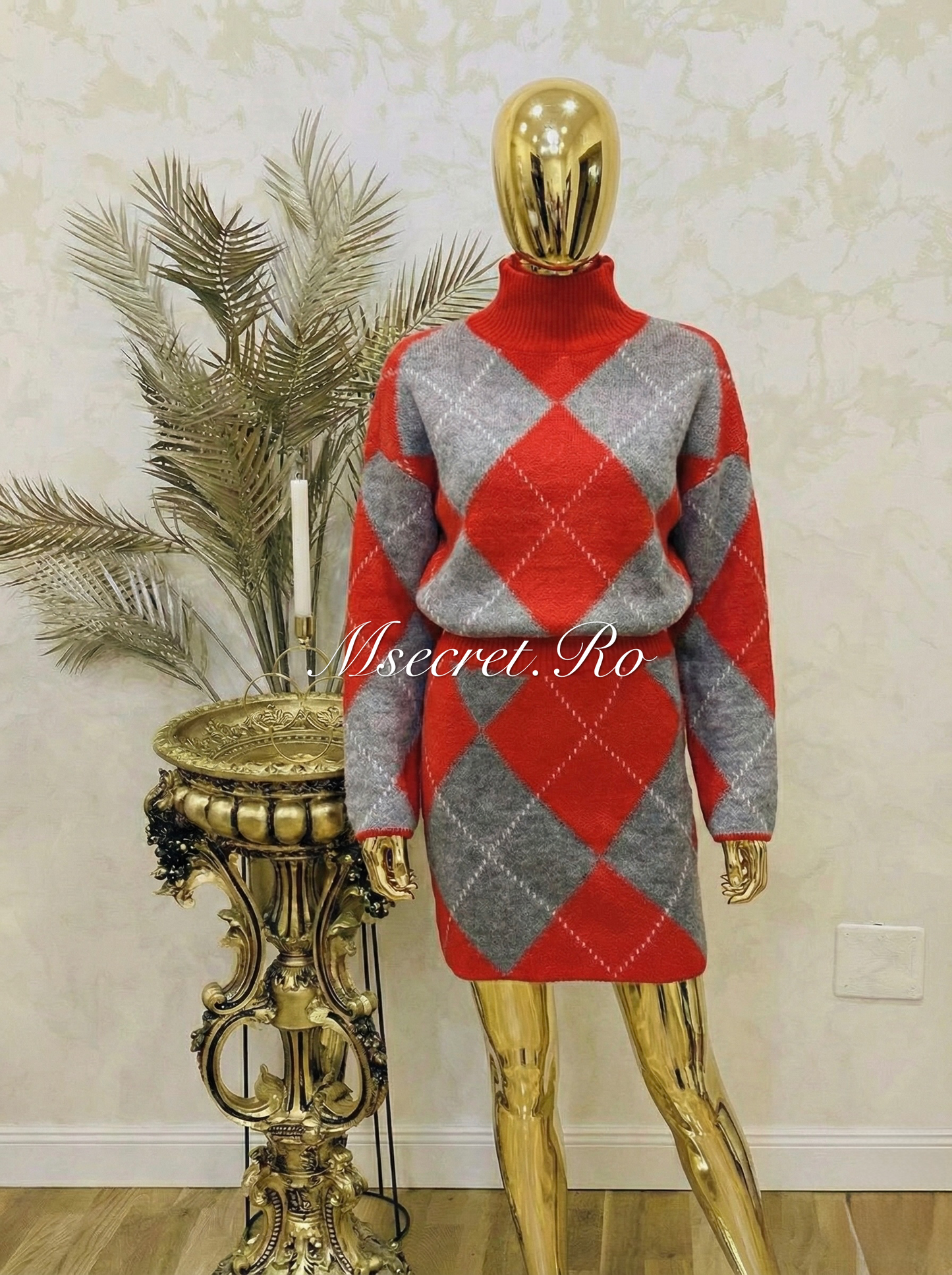 Compleu din mohair cu fusta si pulover