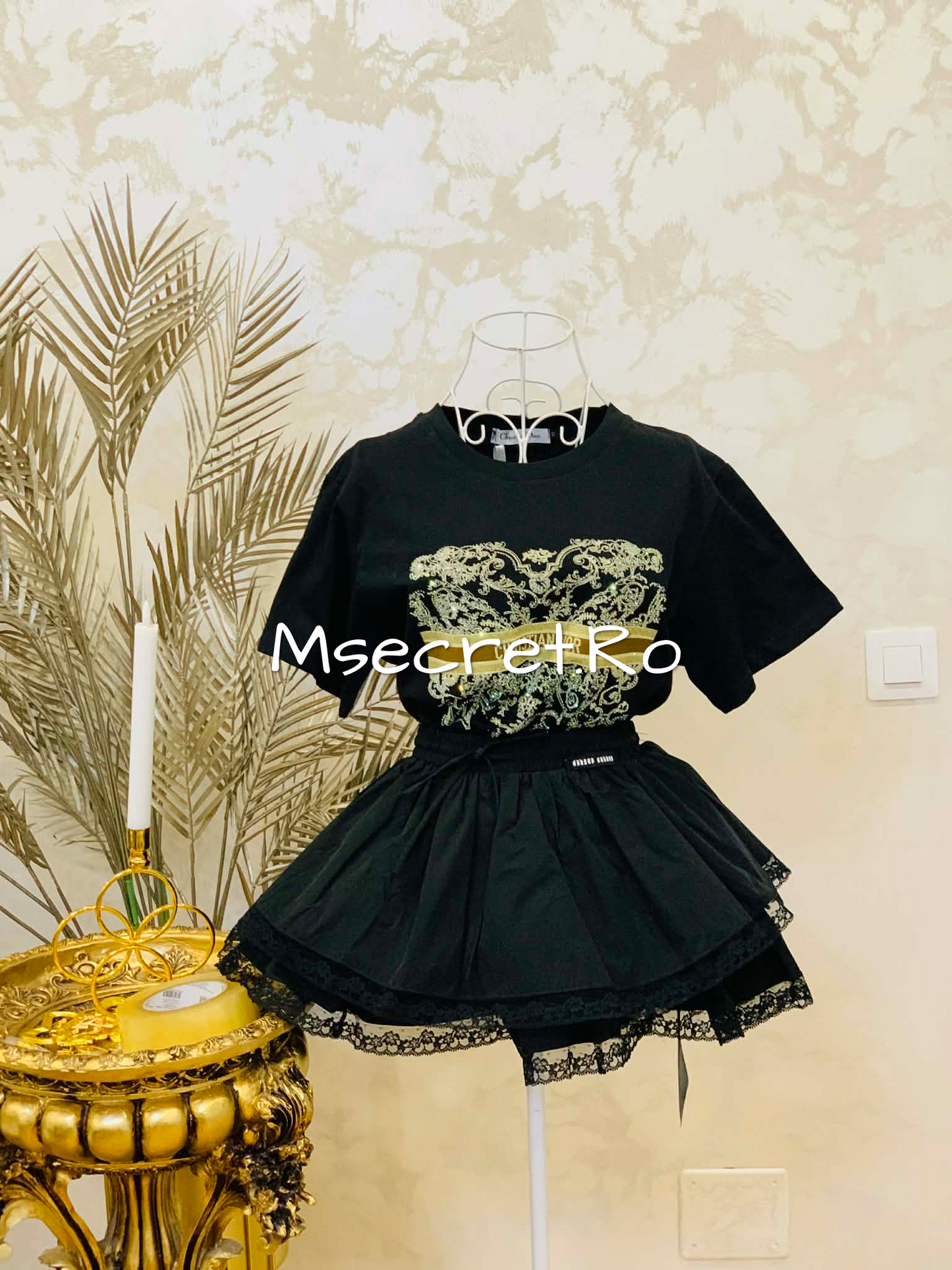 Fusta neagra tip pantalon