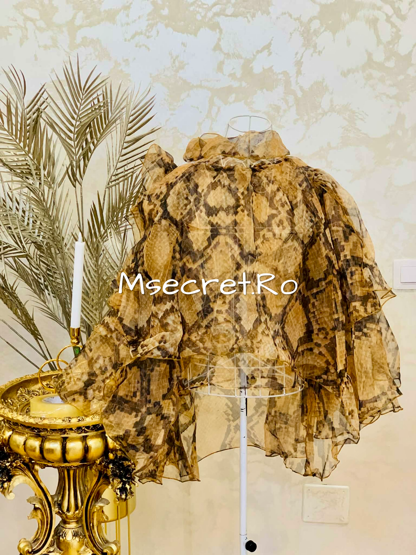 Bluza print din organza