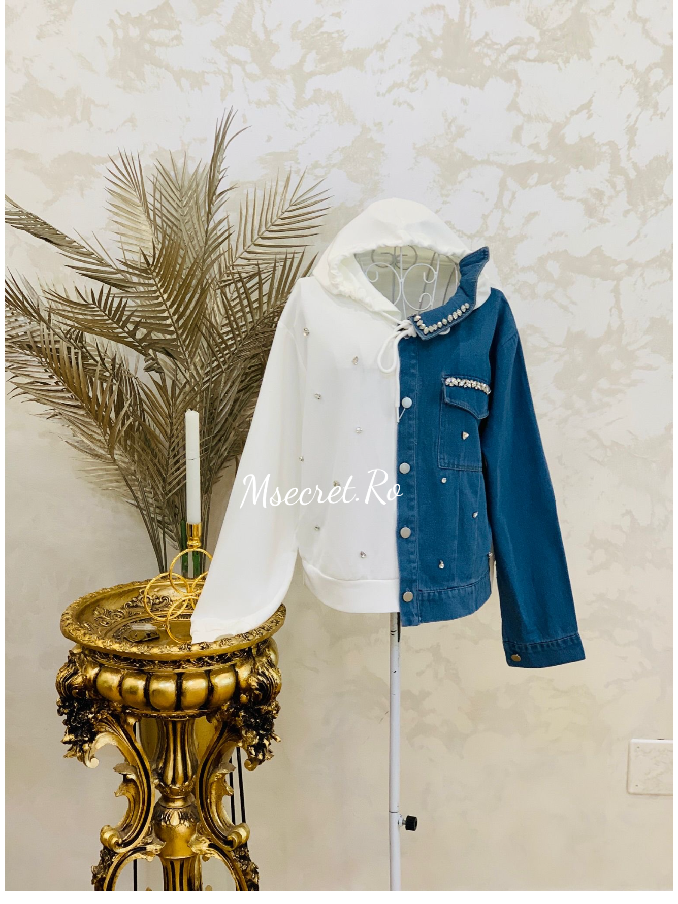 Compleu denim cu pantaloni lungi