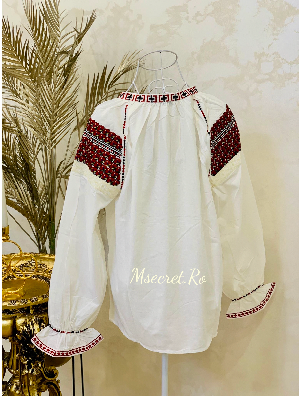 Ie traditionala din in si bumbac cu maneca lunga