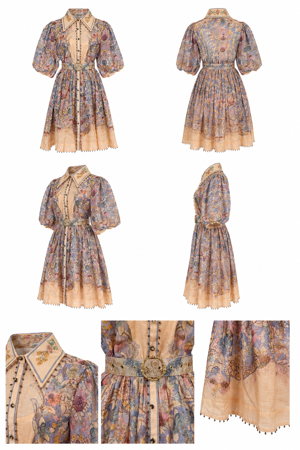 Rochie din in cu imprimeu floral Ina