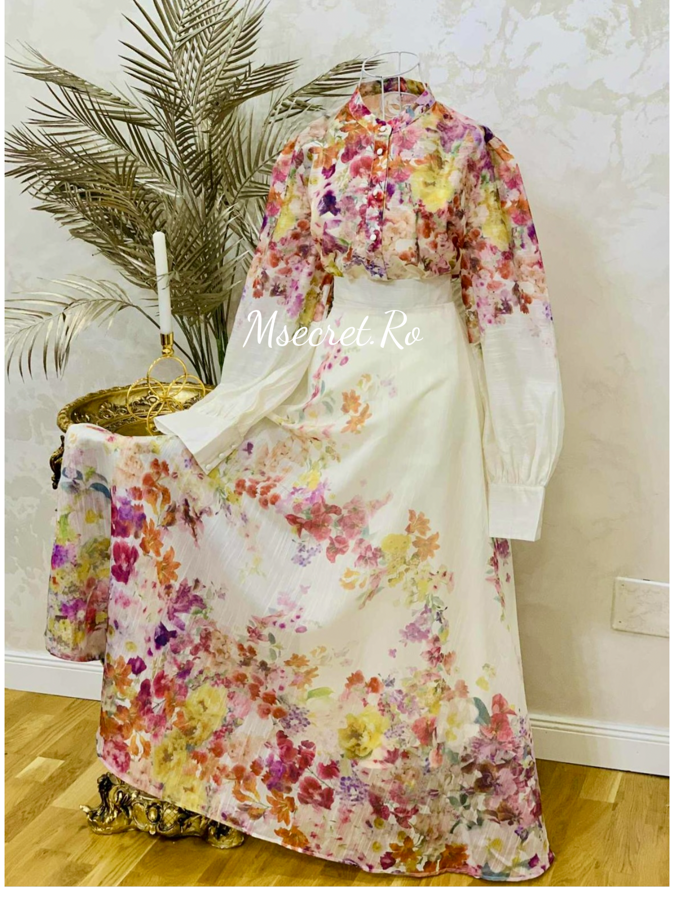 Compleu floral cu fusta lunga